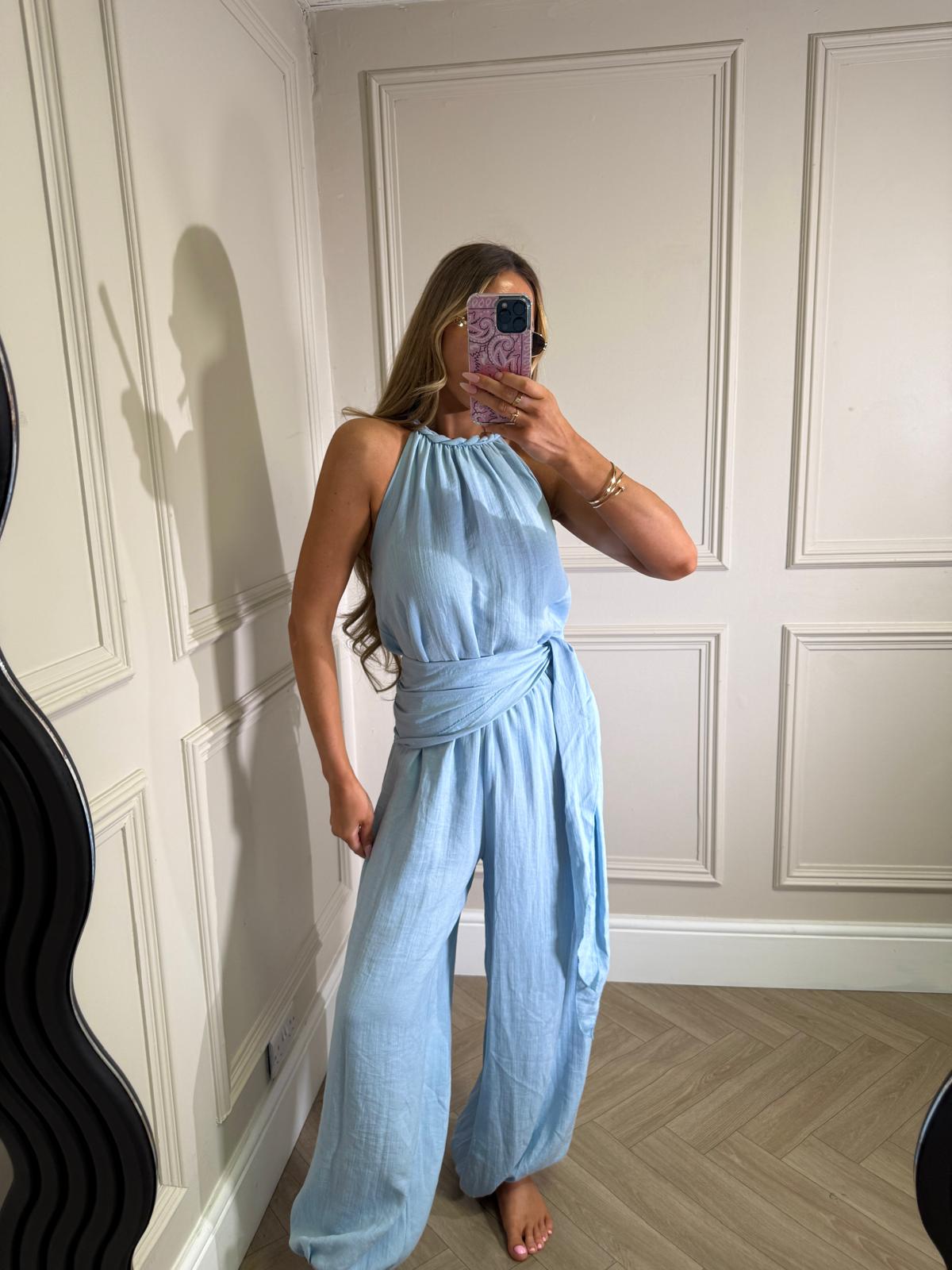 Harem trouser co-ord - blue