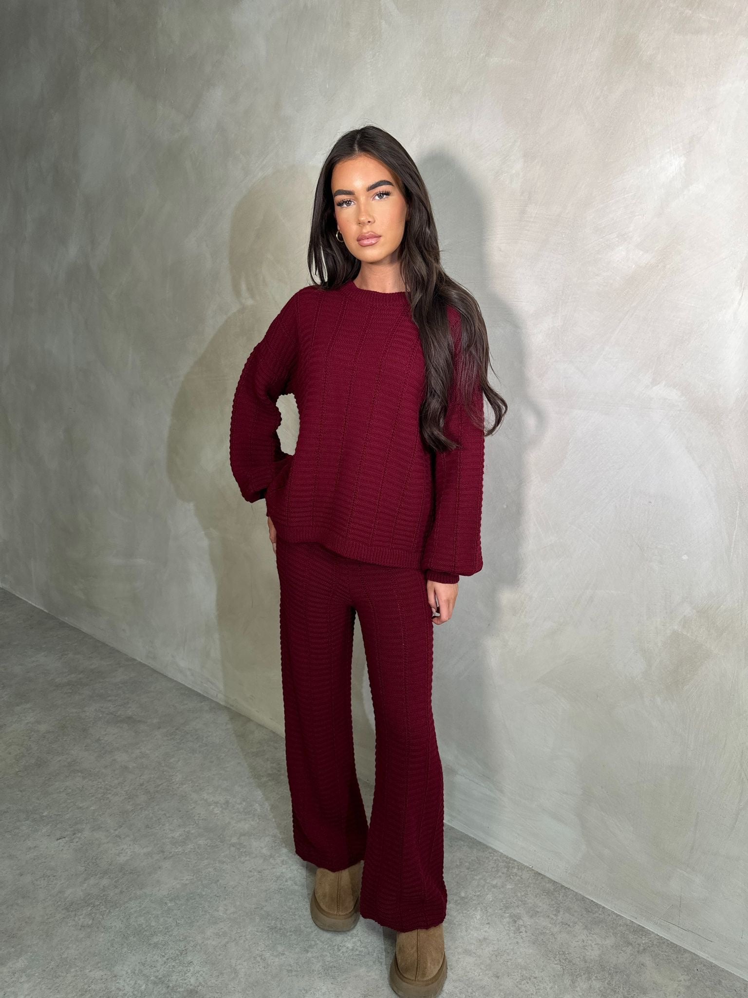 Maisey Knit tracksuit - burgandy