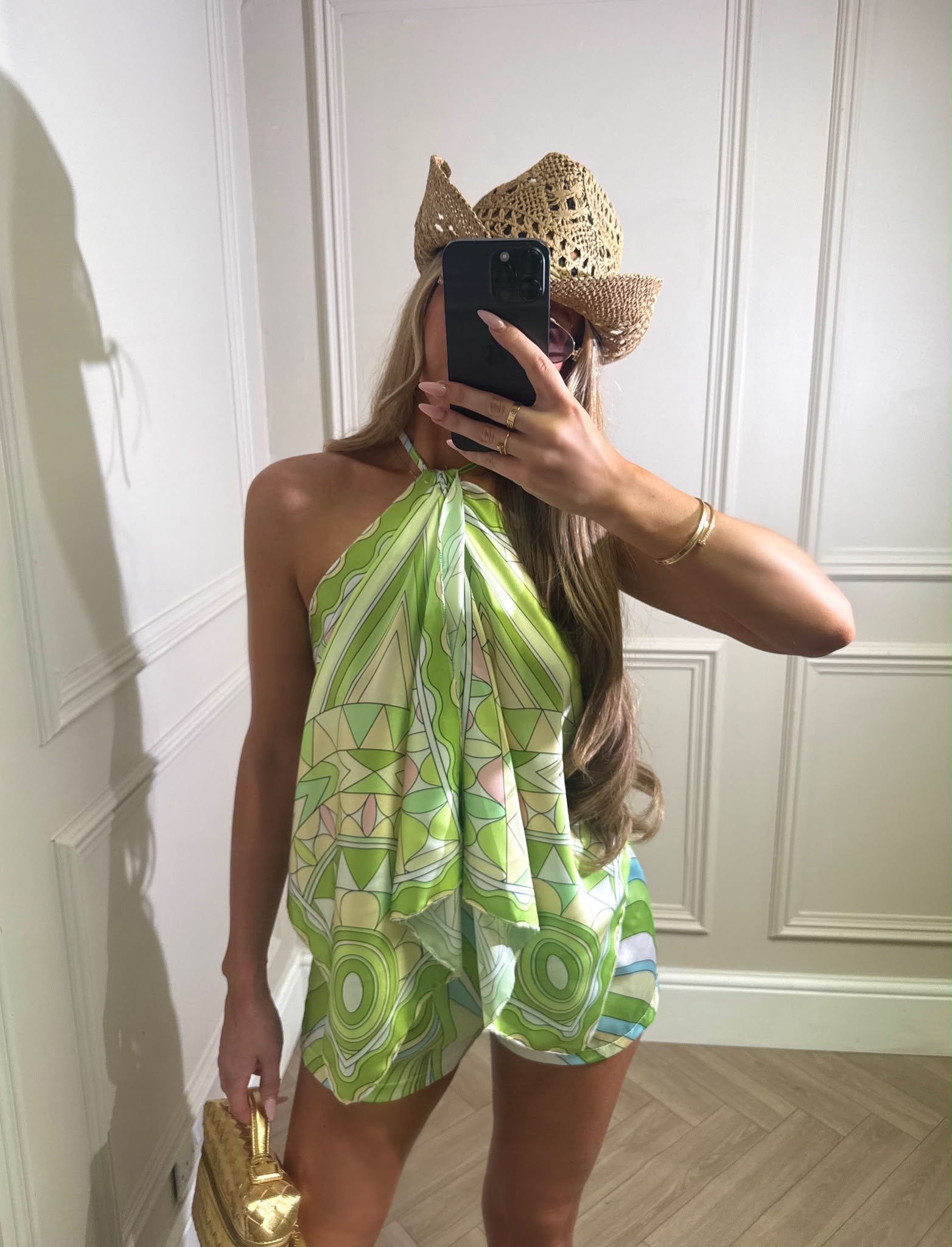 Ellie halteneck set - green
