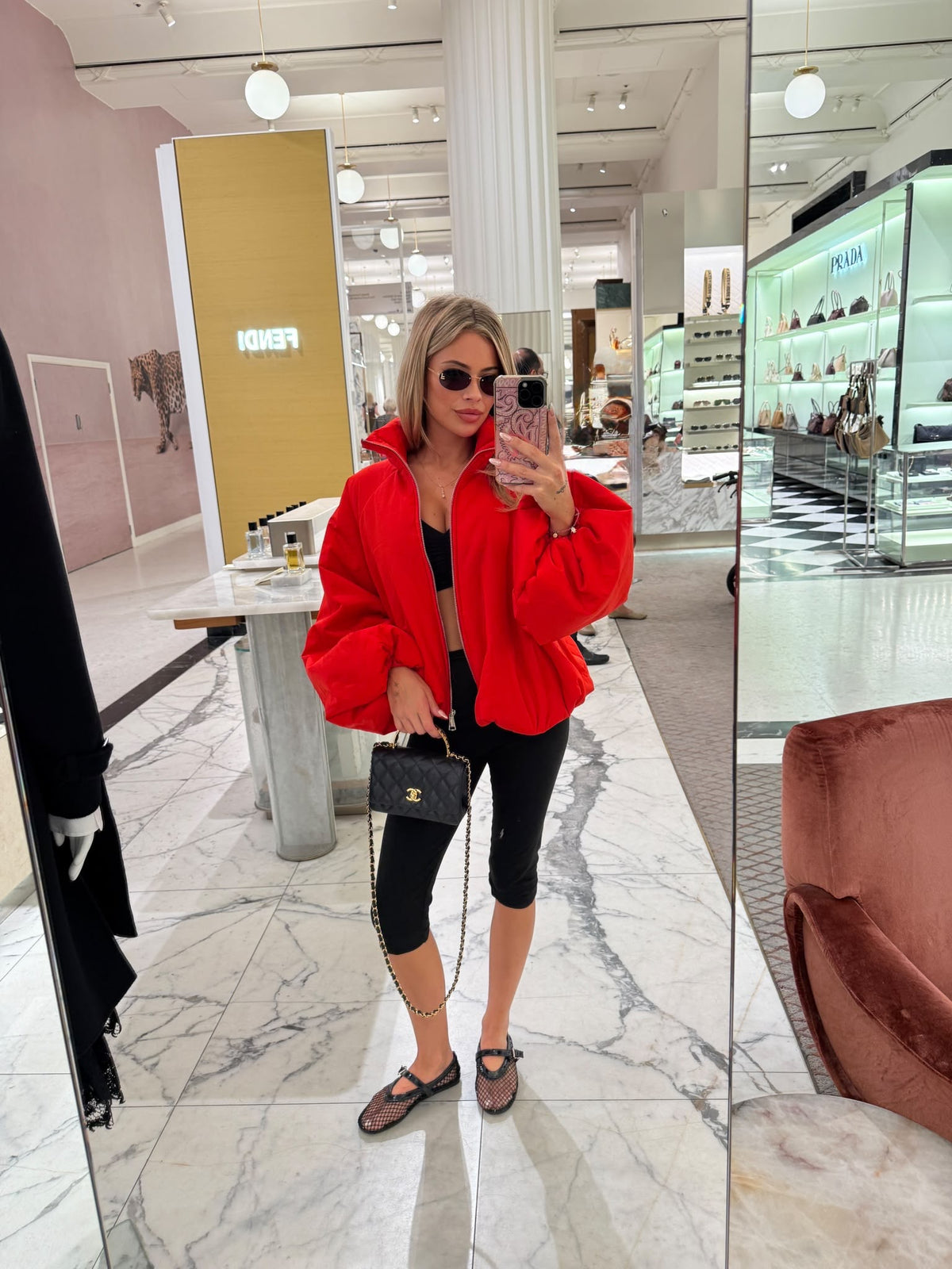 Bronte Puff Jacket - red