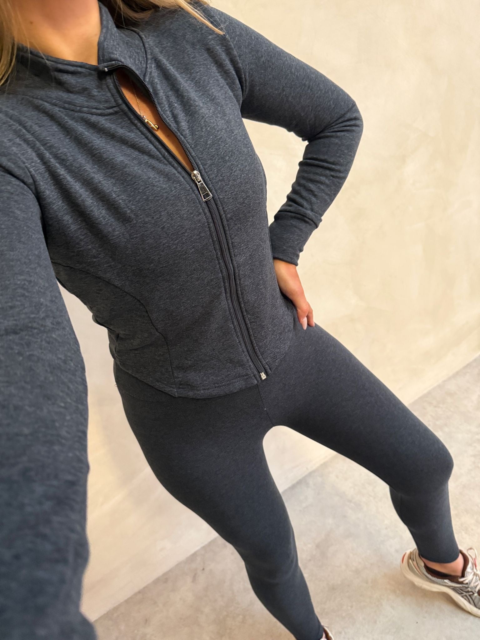 Fleece lined gym set - grey