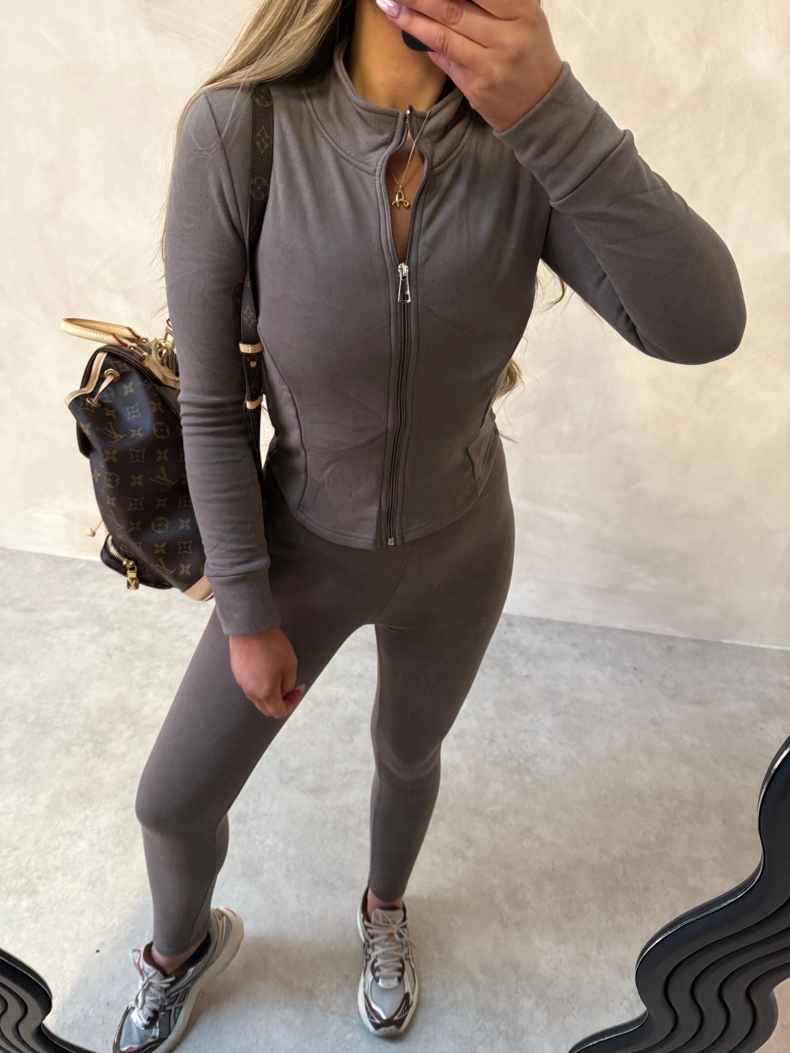 Fleece lined gym set - mocha