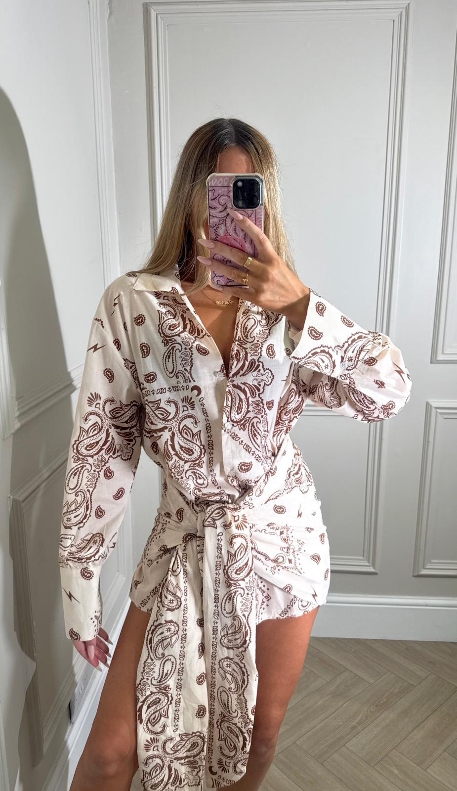 Wrap bandana co-ord - cream