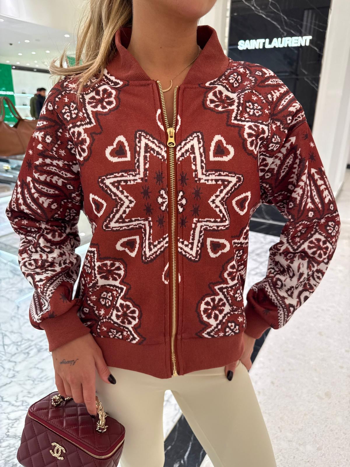 Bandana jacket - burgundy