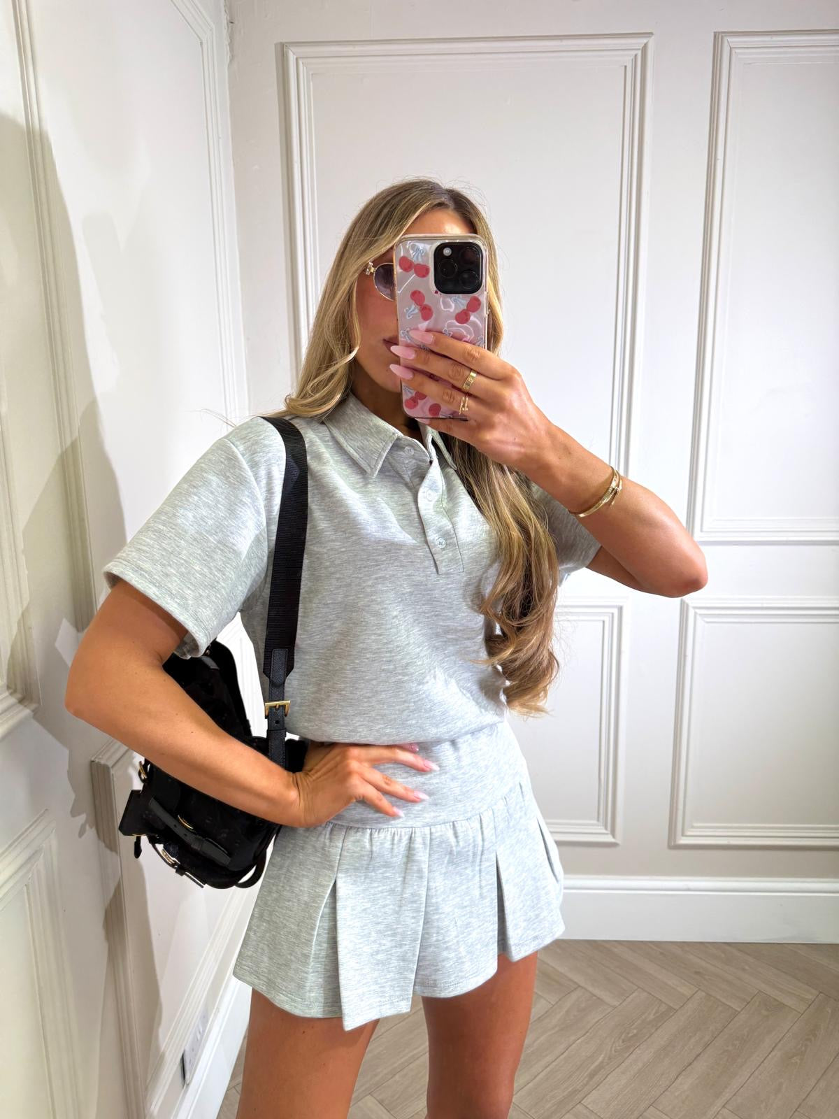 Polo skirt set - grey