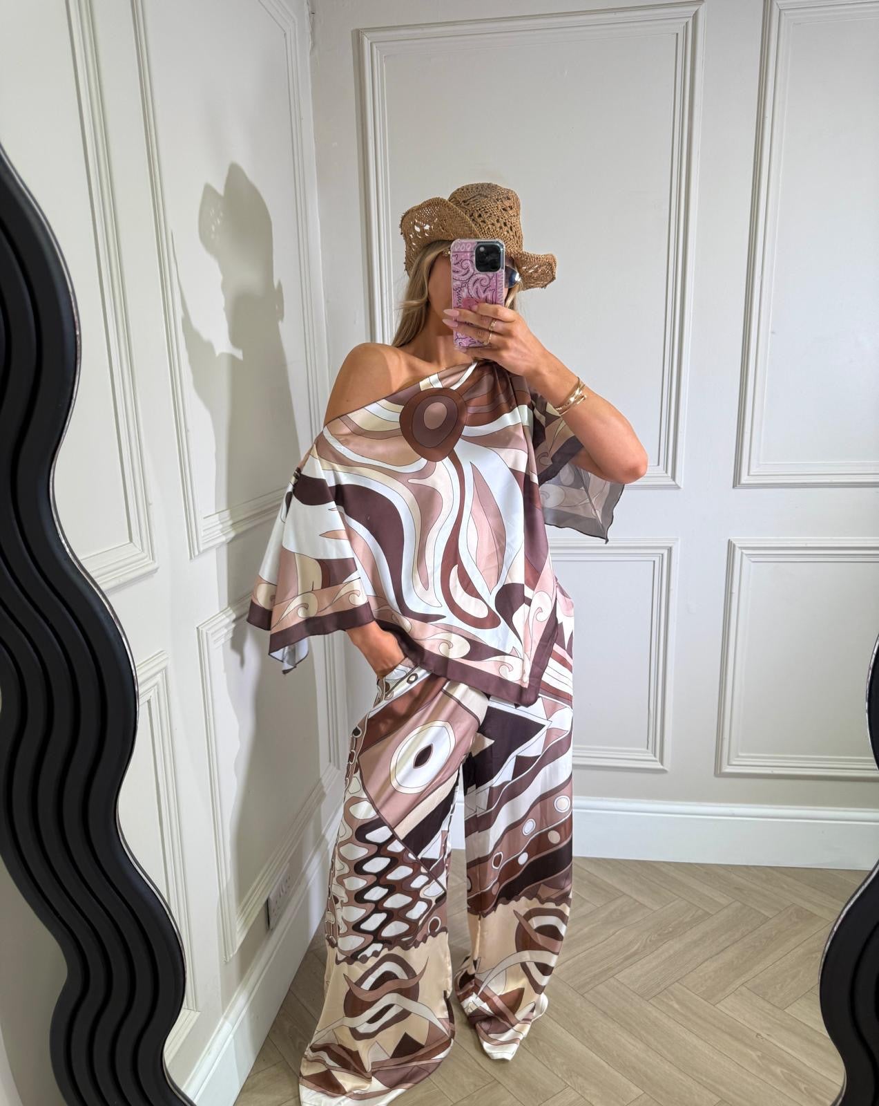 St tropez trouser set - brown