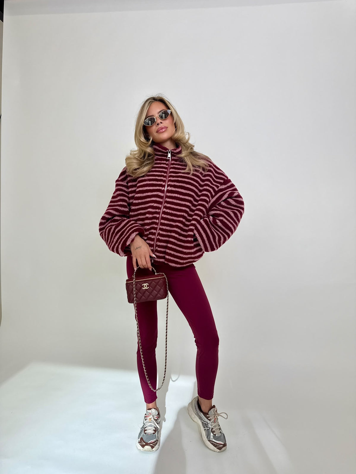 Stripe fleece - wine
