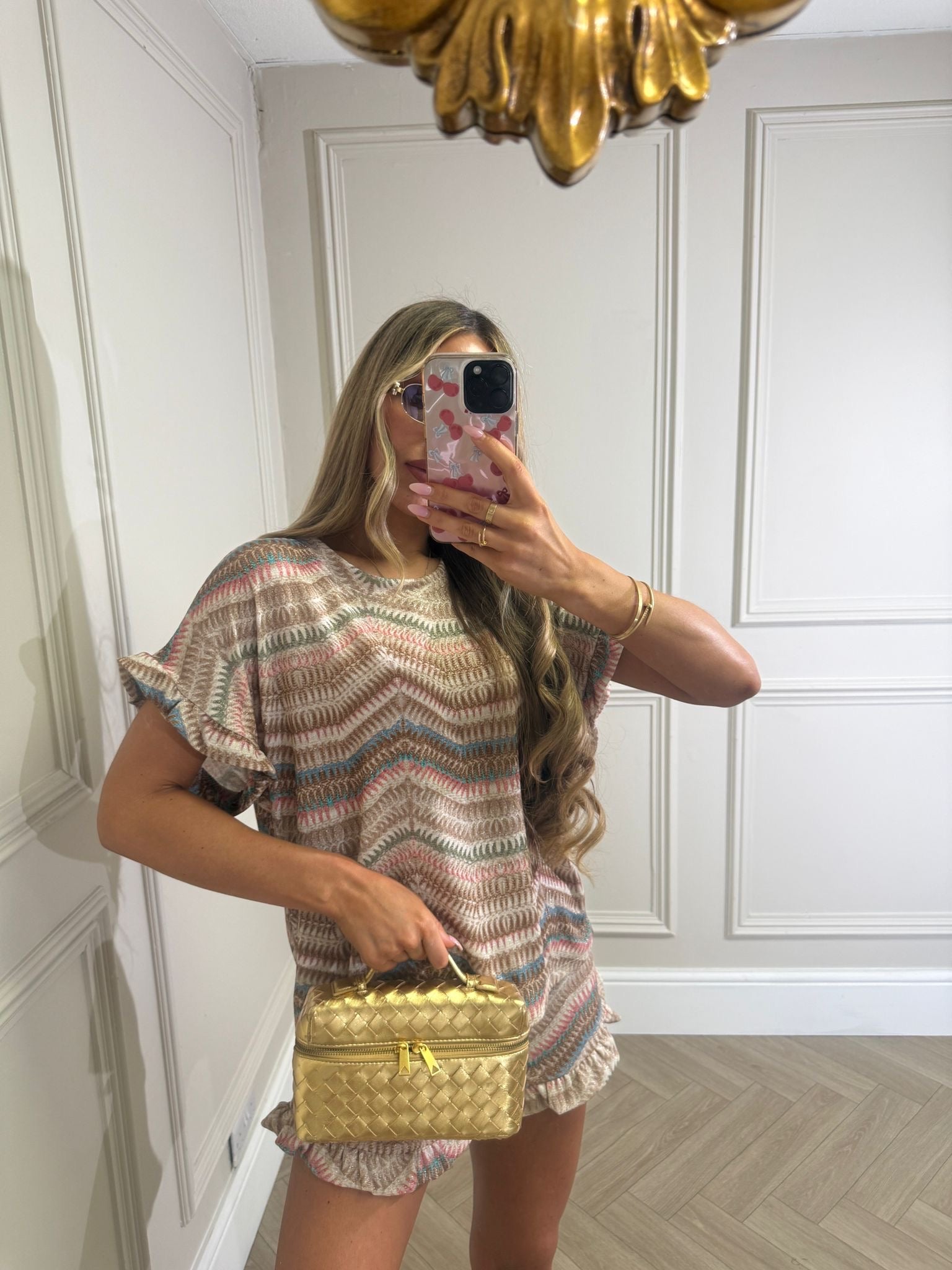 Frill pattern co-ord - beige