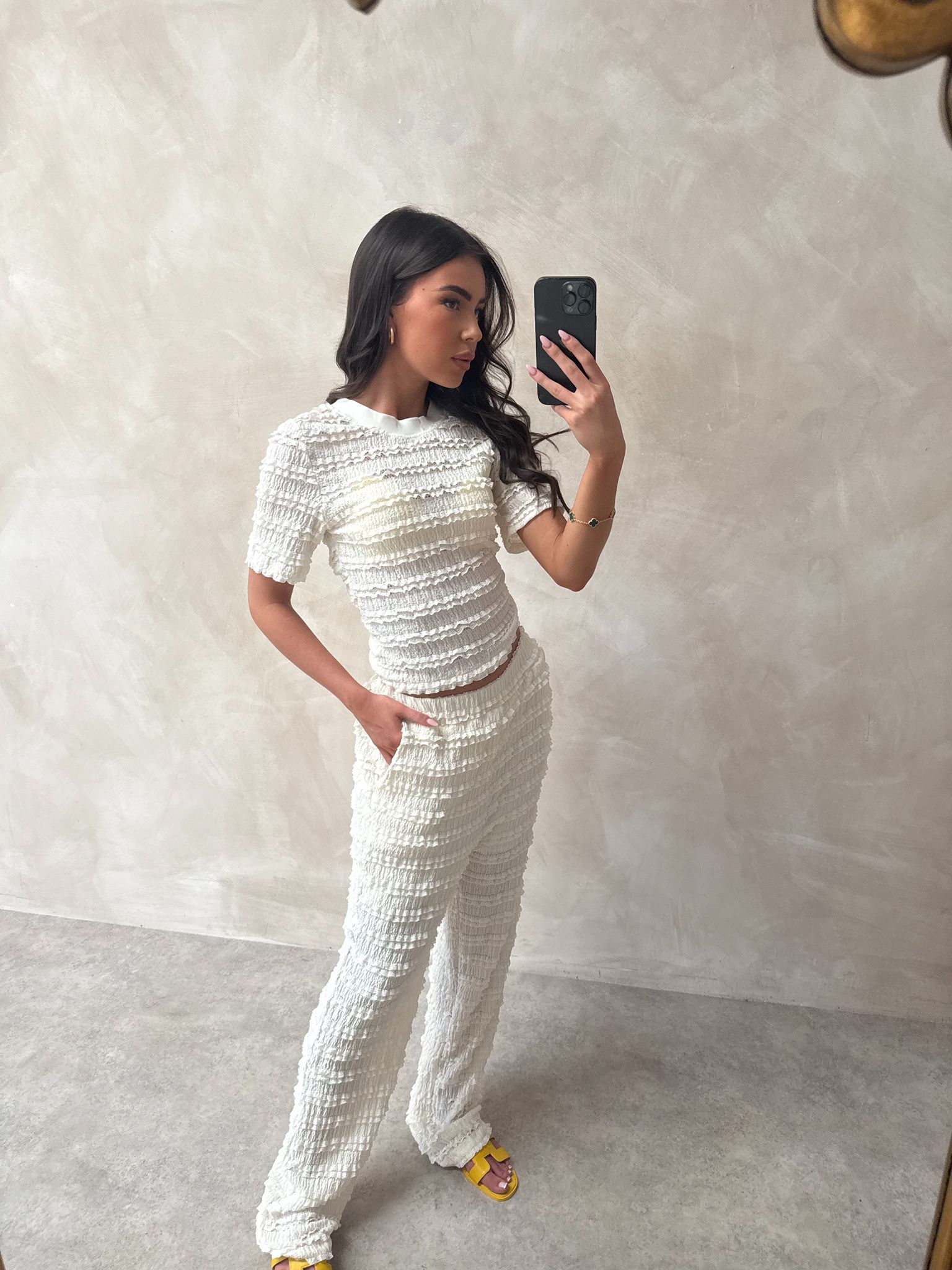 Lucie two piece cream lounge set