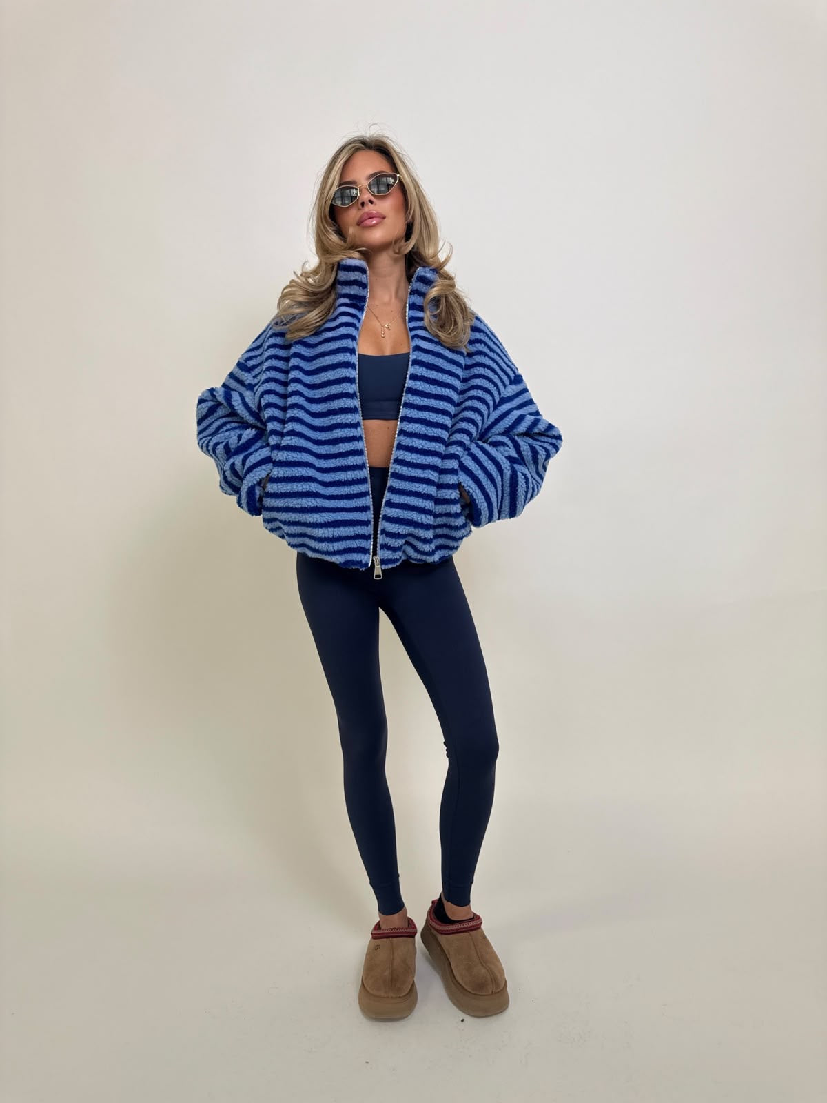 Stripe fleece - blue