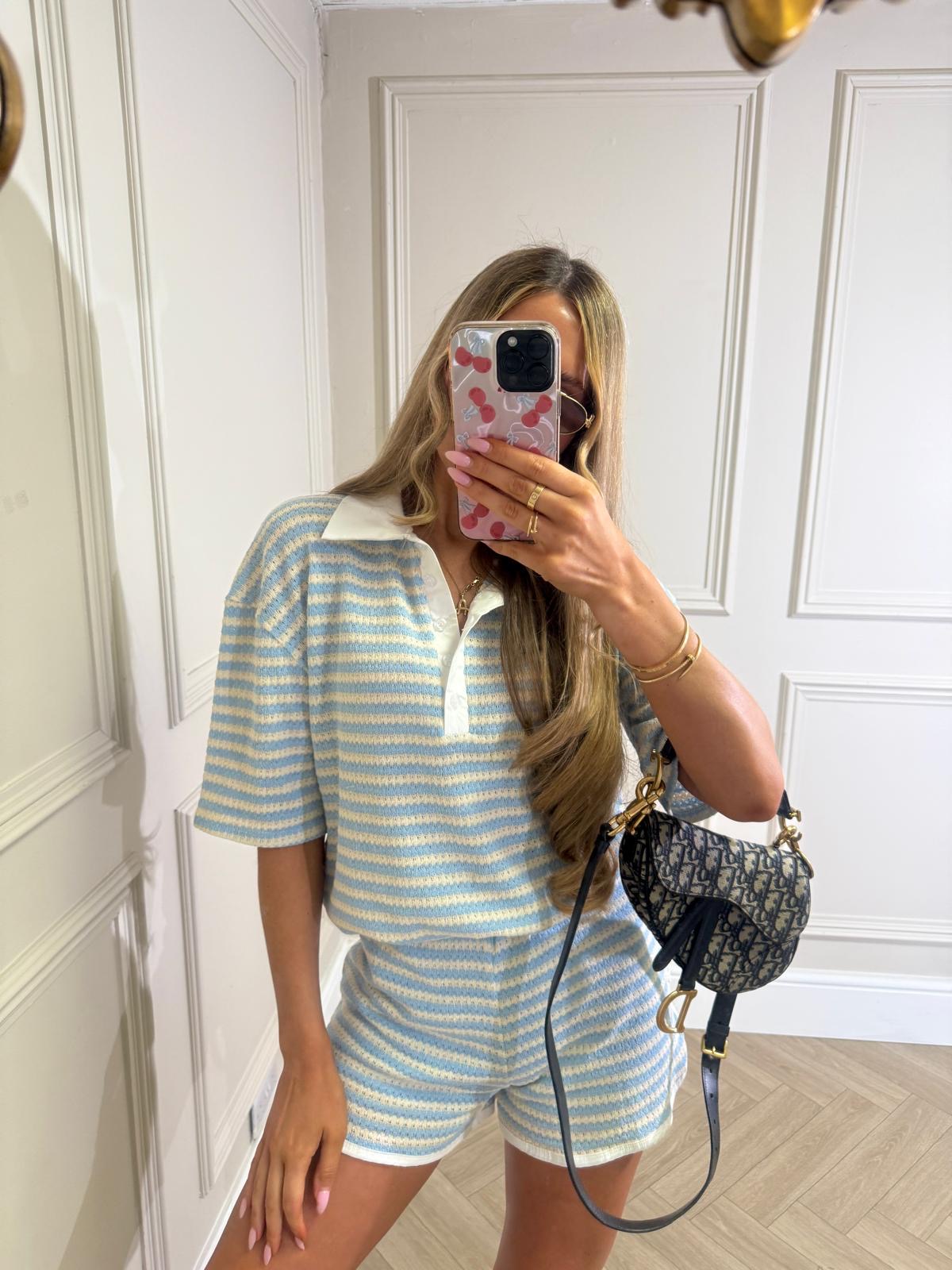 Collar stripe co-ord - blue