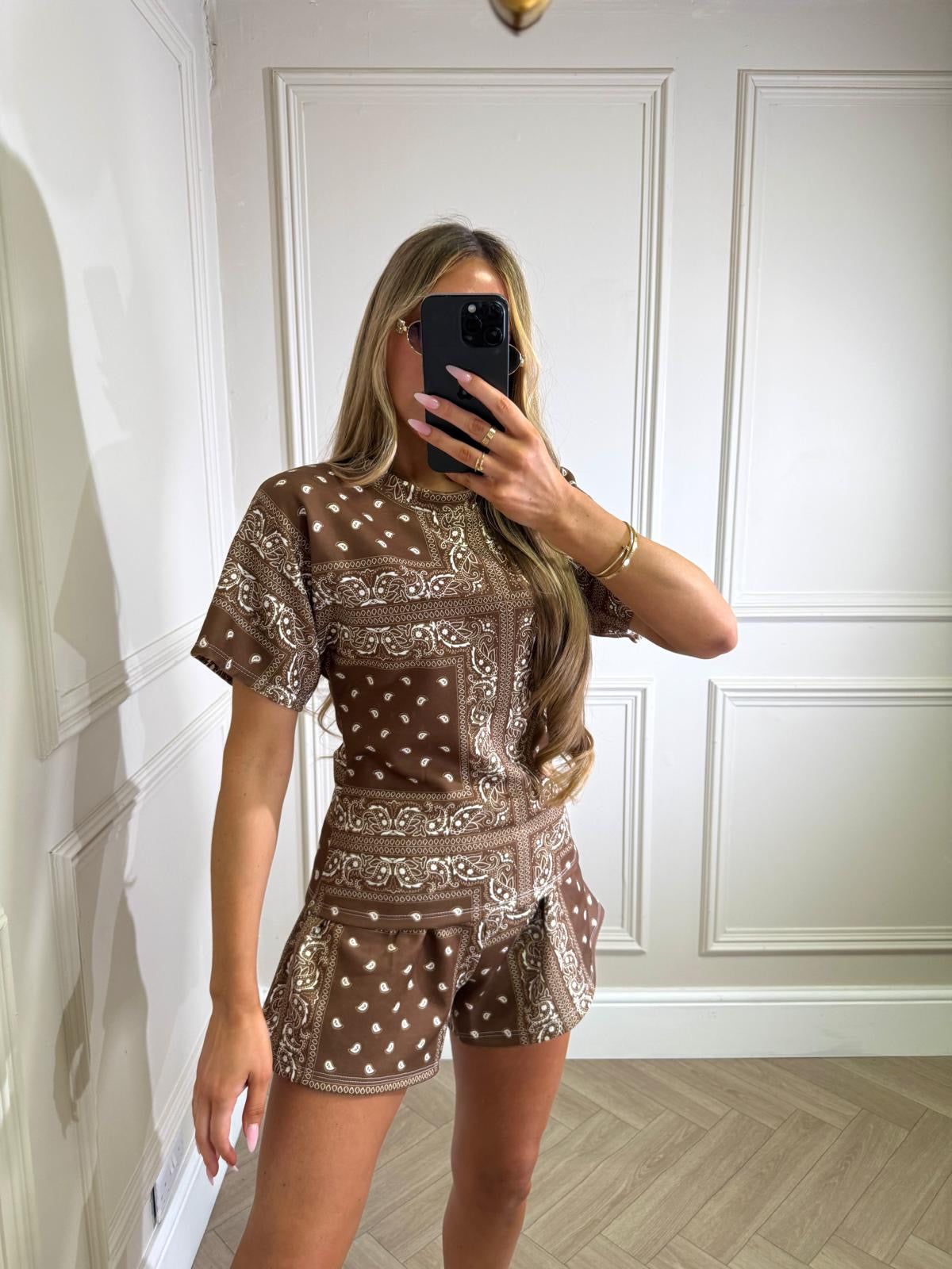 Tshirt bandana co-ord - brown