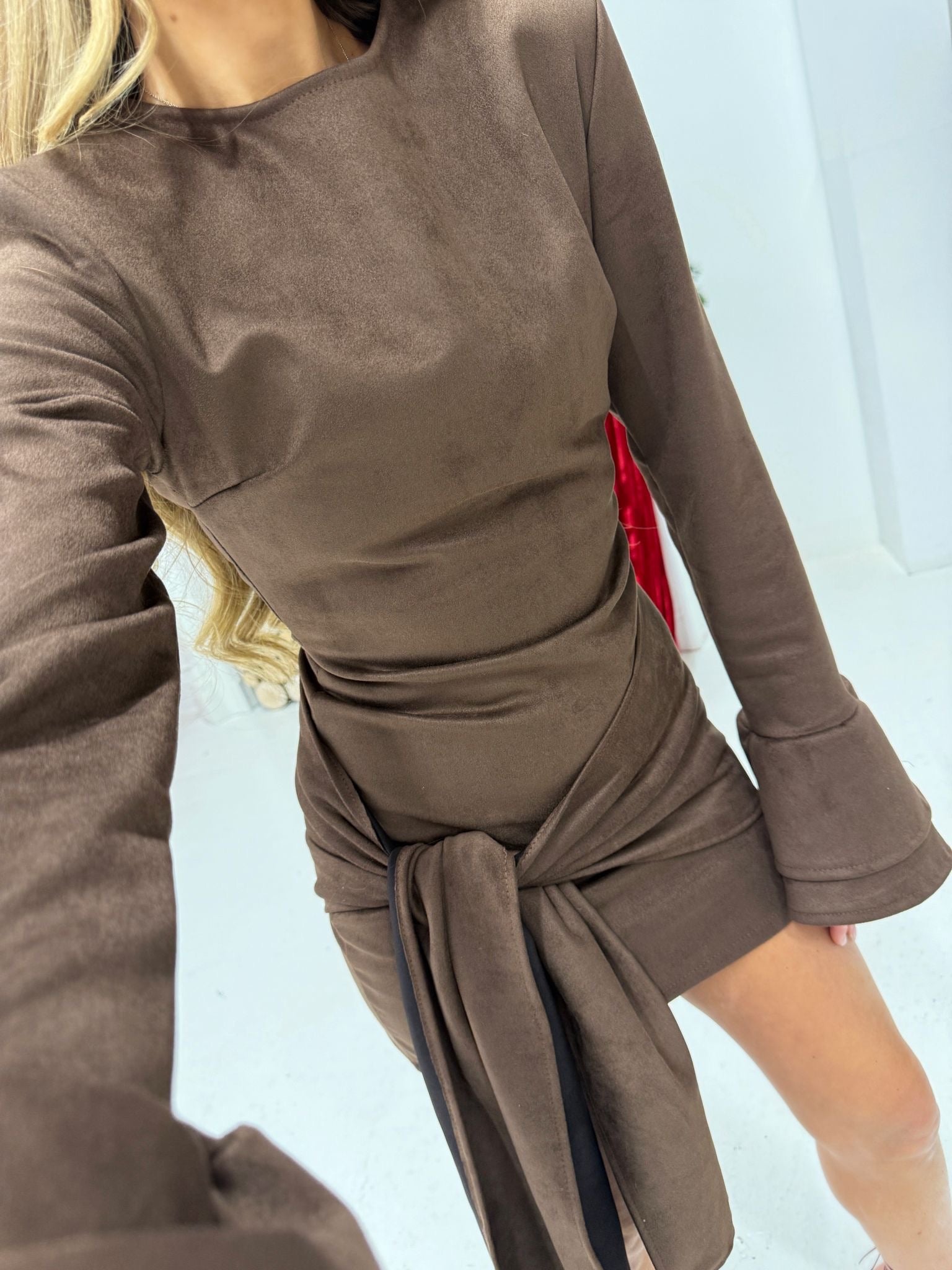 Aria suede Dress - Chocolate