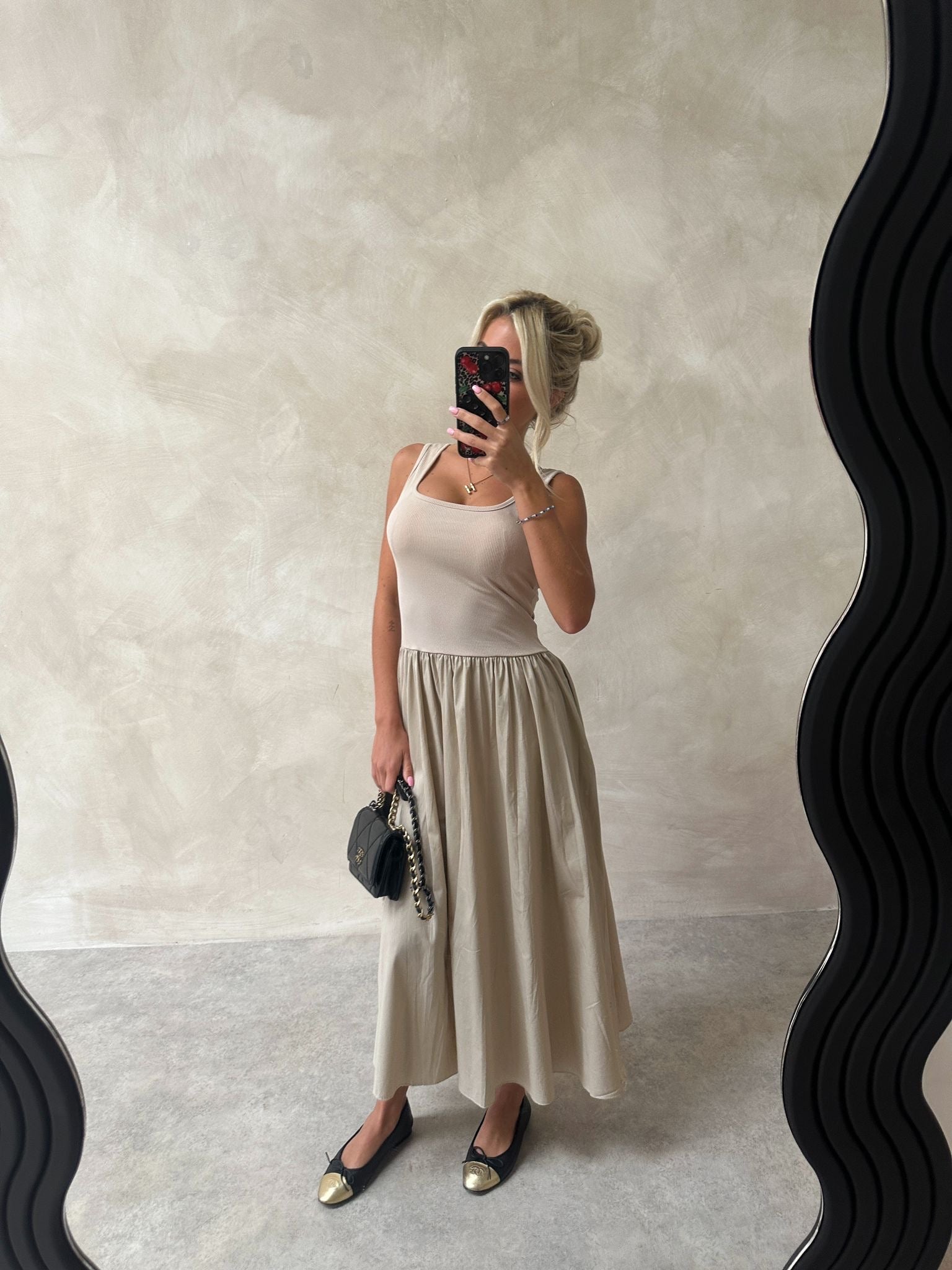 Midi Puff dress - beige