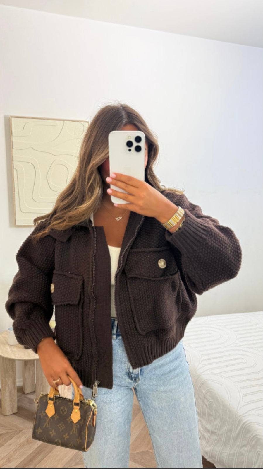 Knit jacket - brown