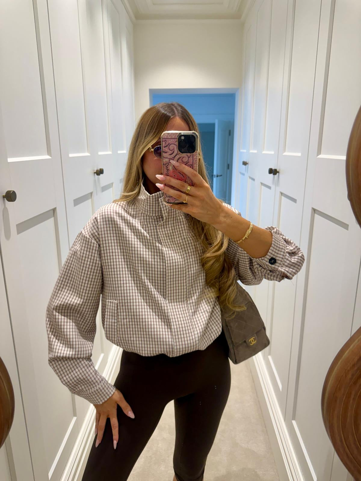 Gingham Jacket - beige