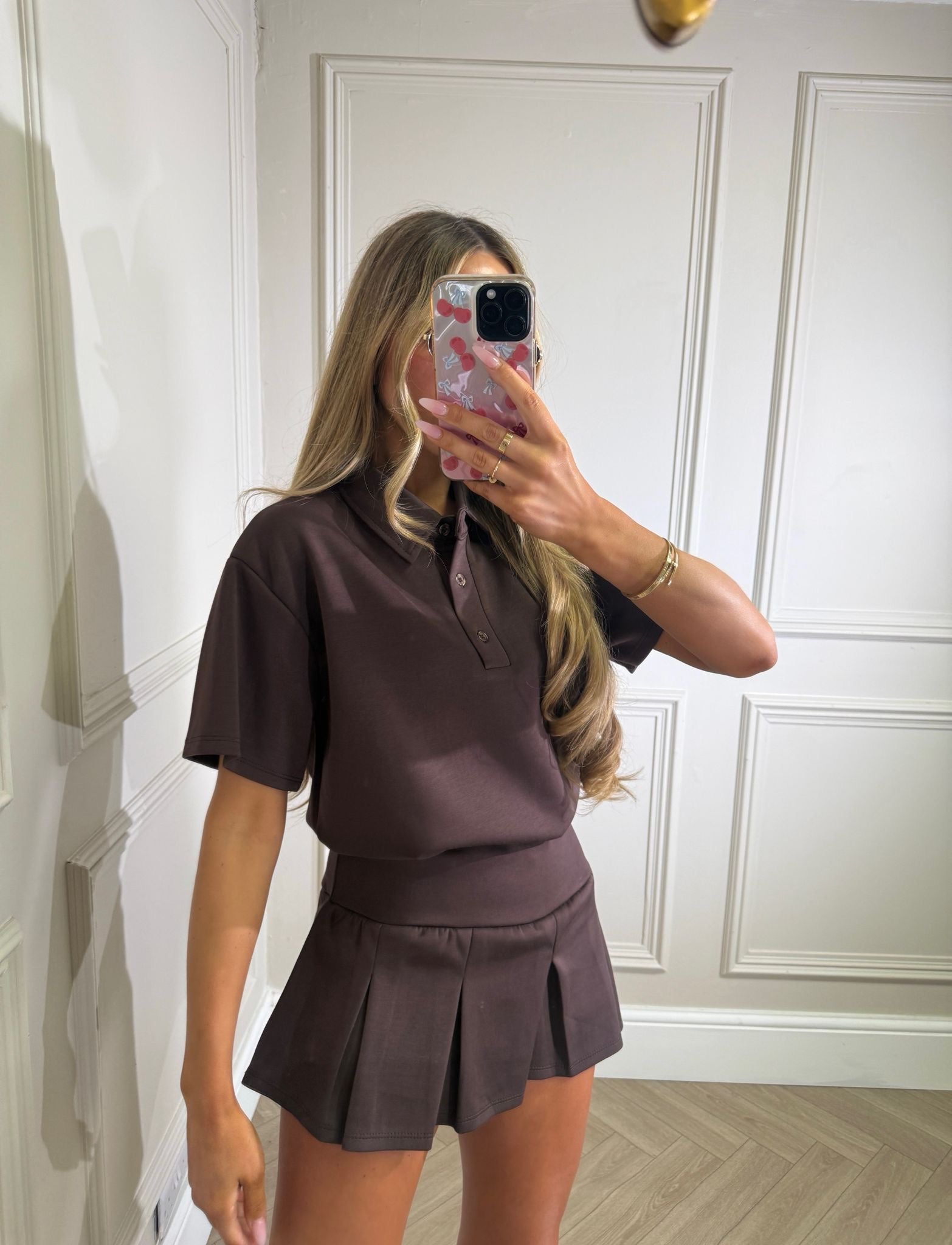 Polo skirt set - brown