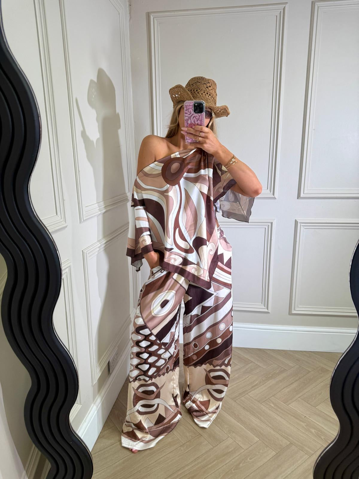 St tropez trouser set - brown