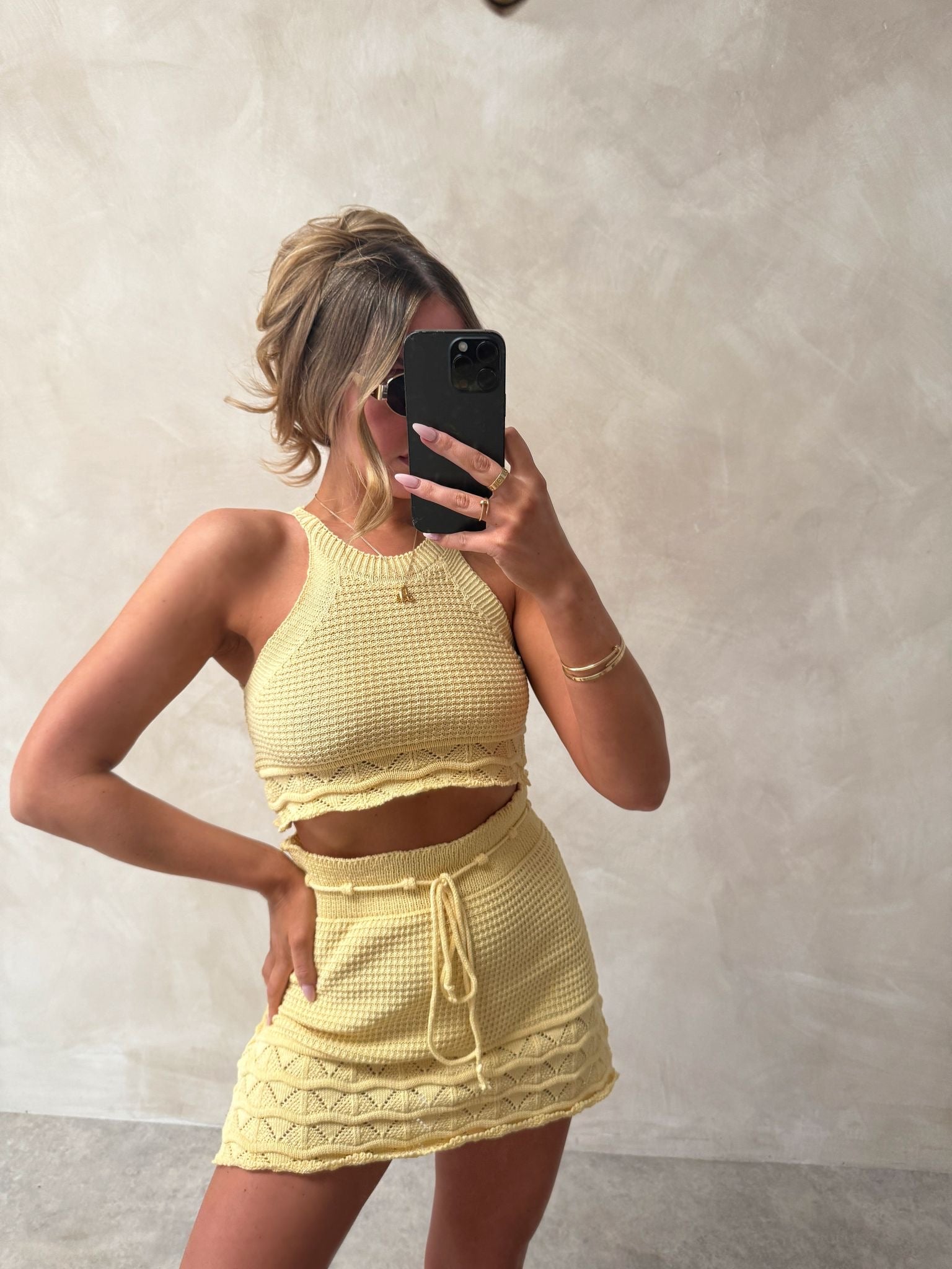 Crochet skirt 2 piece - yellow