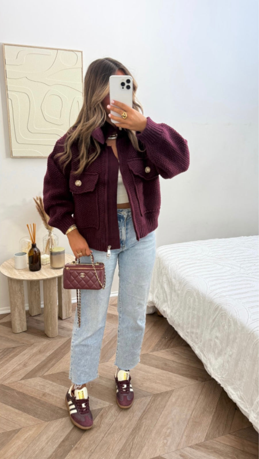 Knit jacket - wine