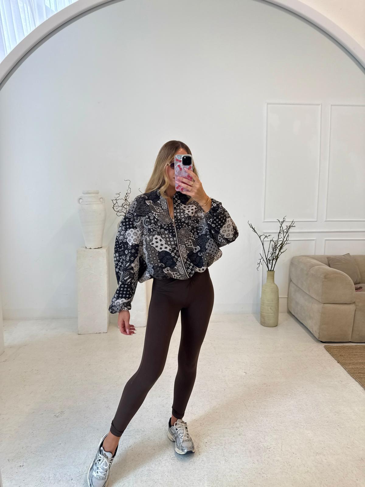 Bandana bomber jacket - brown