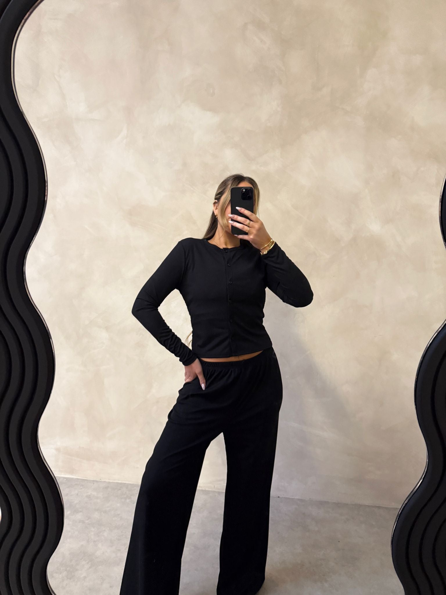 Molly Ribbed Co-ord - Black