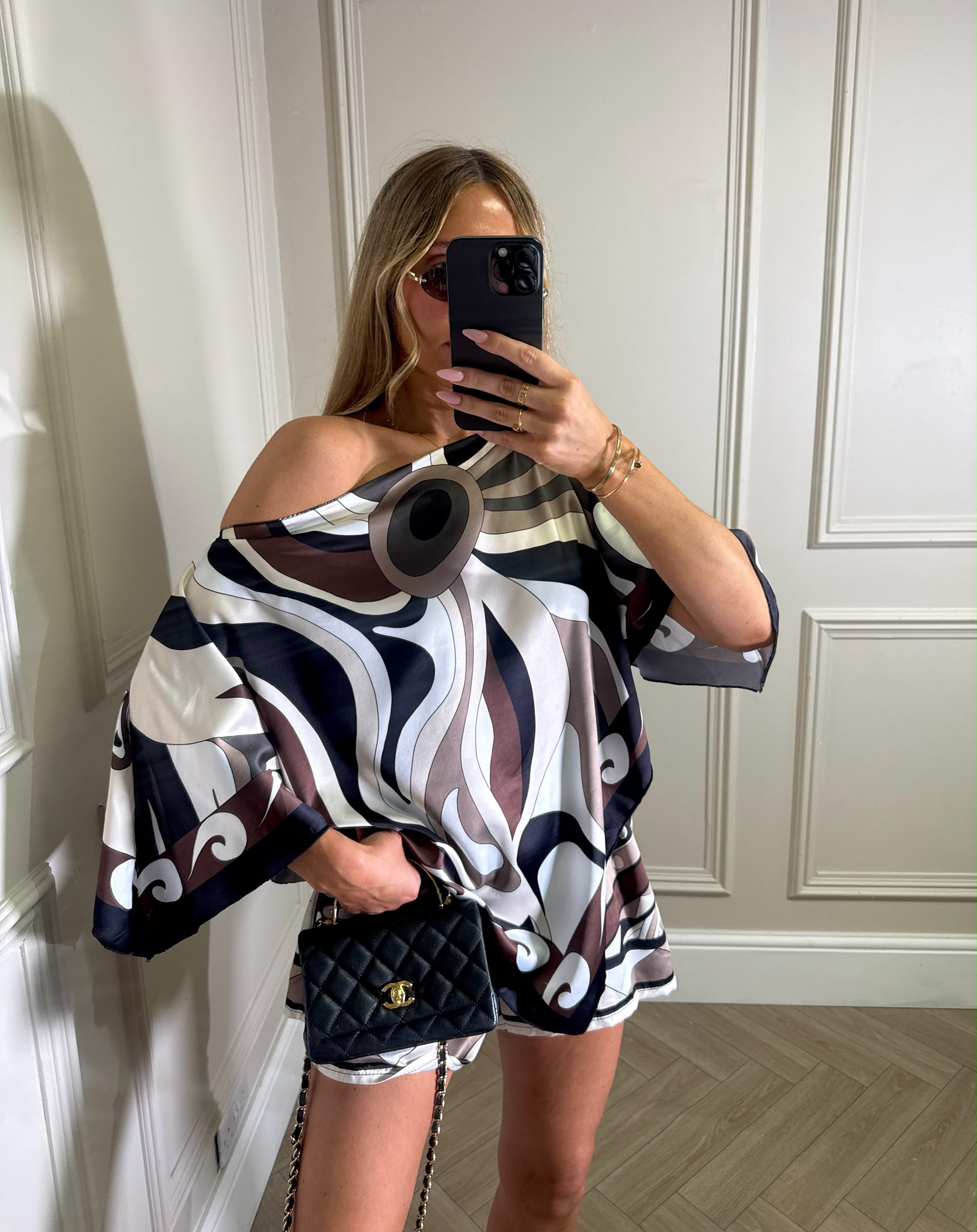 Cape top co-ord - black