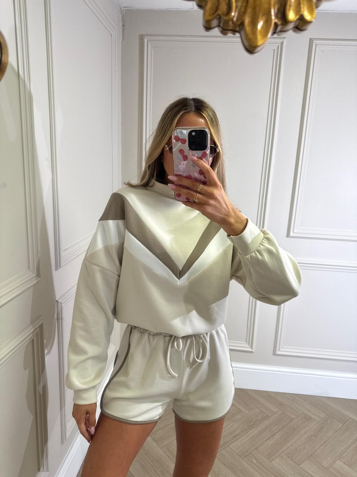 Polly two piece short set - beige