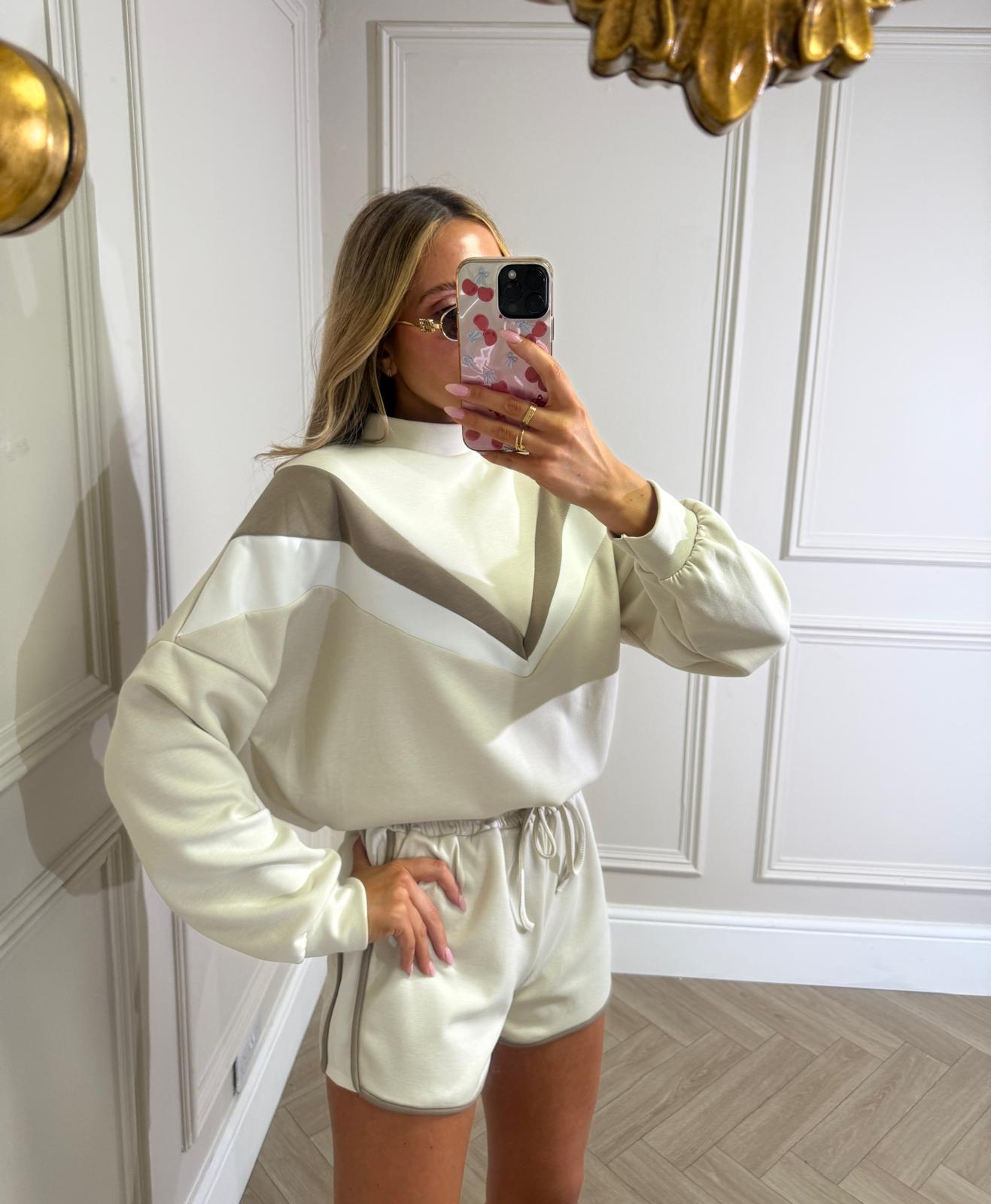 Polly two piece short set - beige