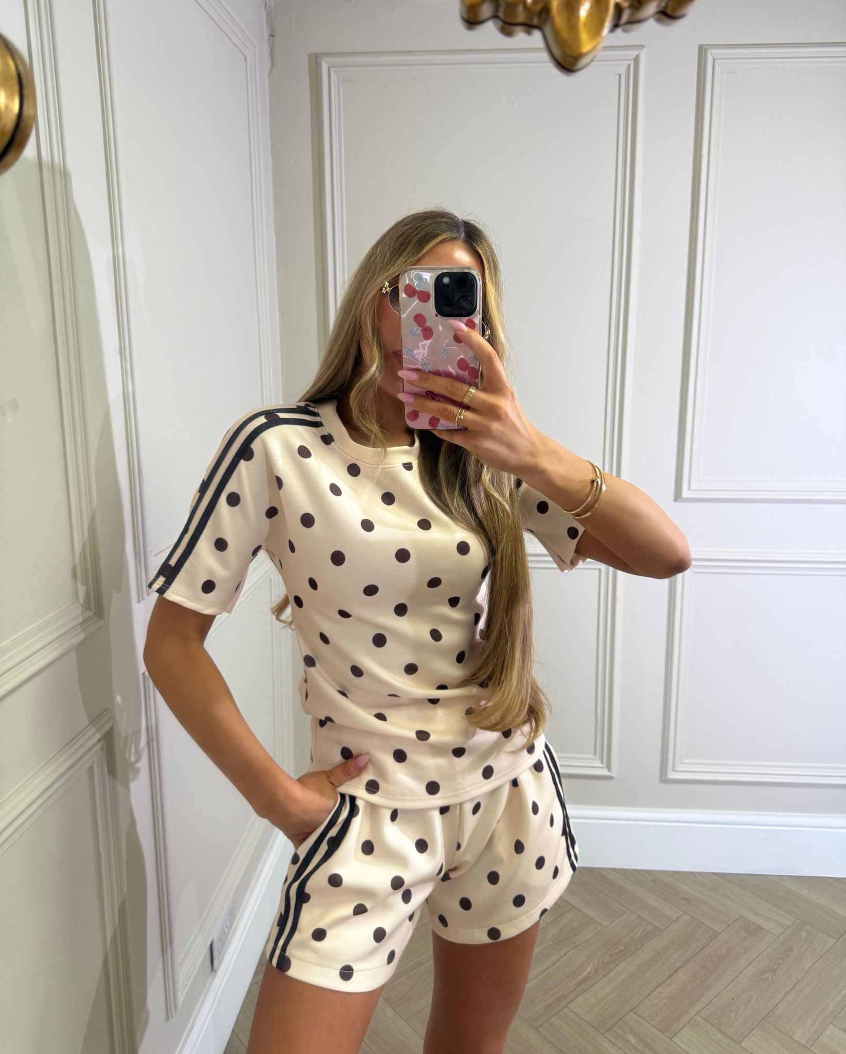 Spot tshirt short set - beige