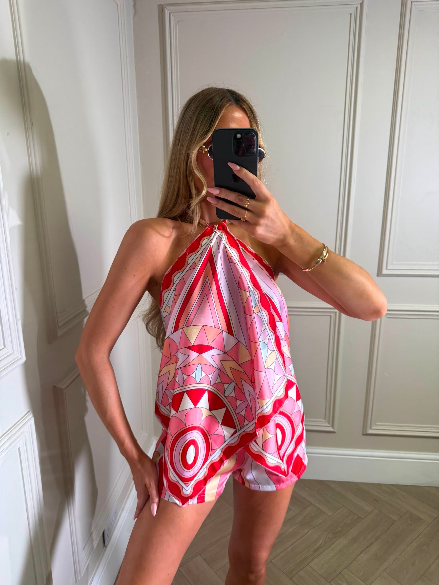 Ellie halteneck set - red