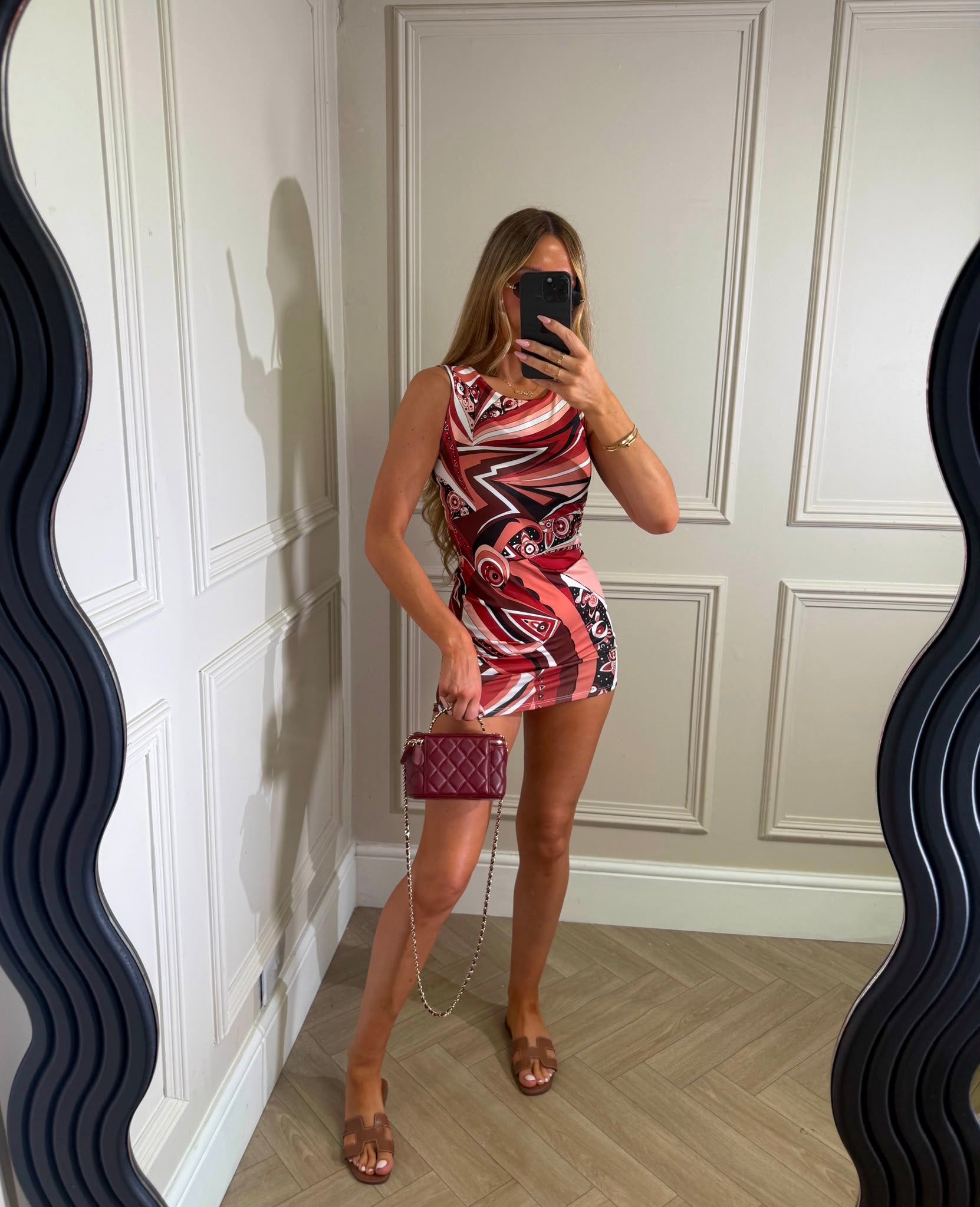 Serafina printed dress - red