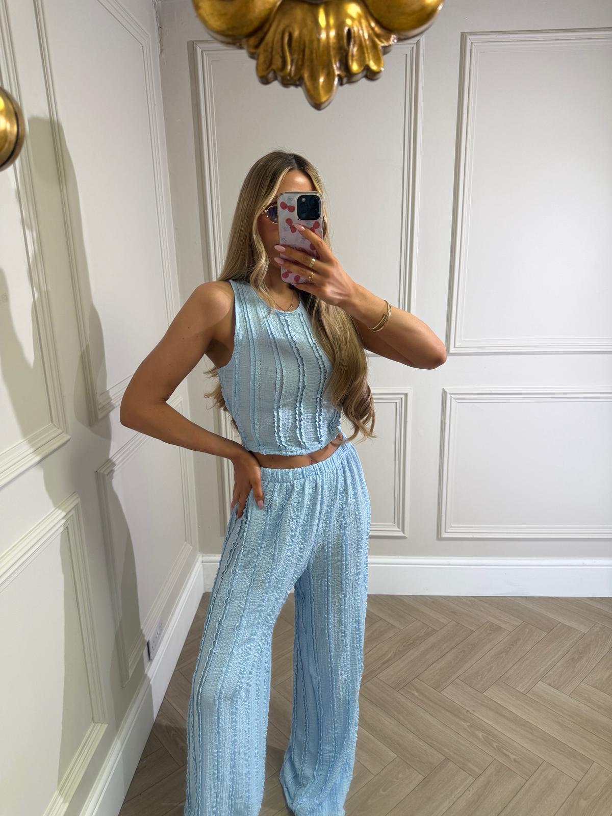 Zoey crinkle two piece - blue