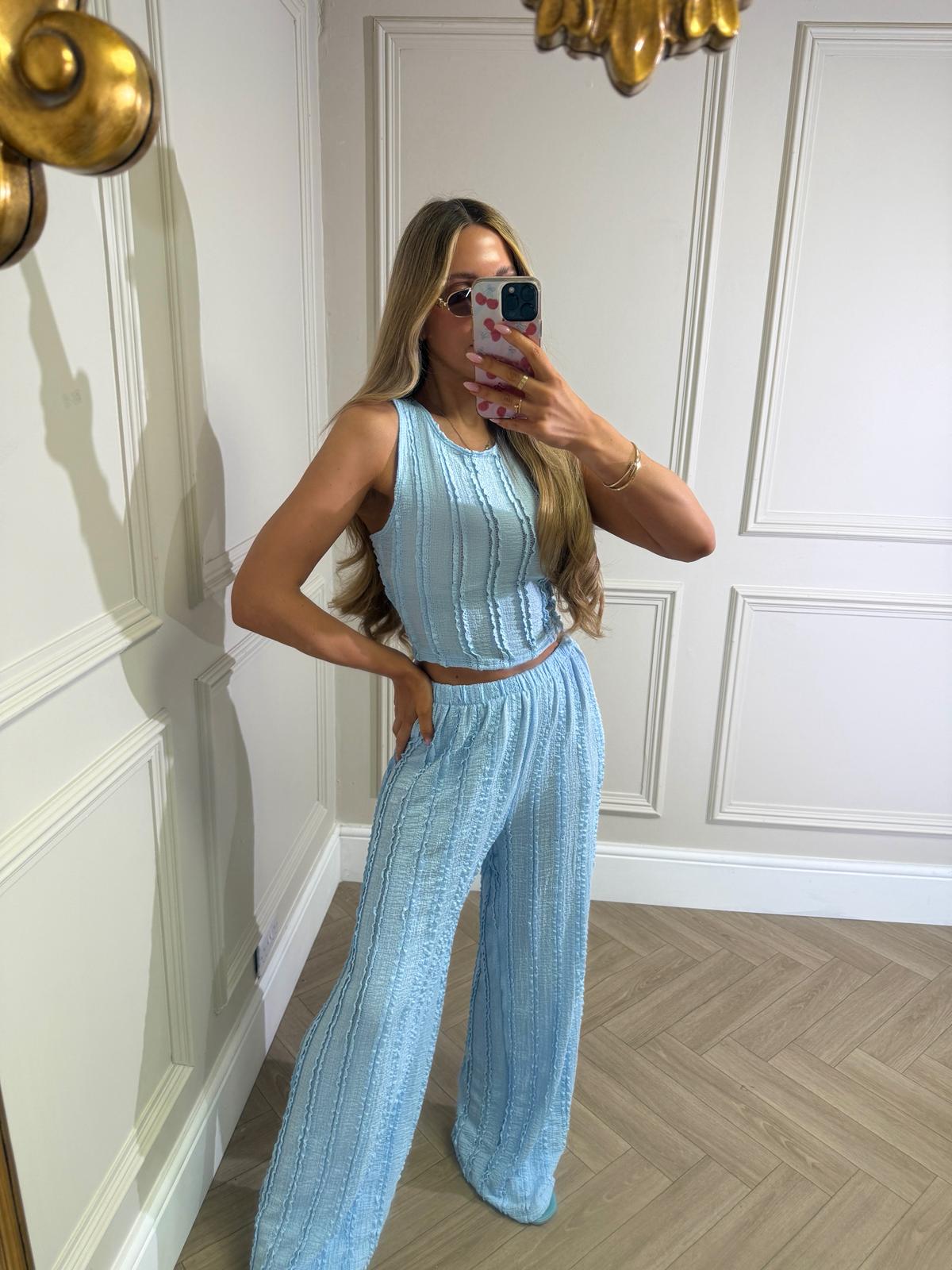 Zoey crinkle two piece - blue