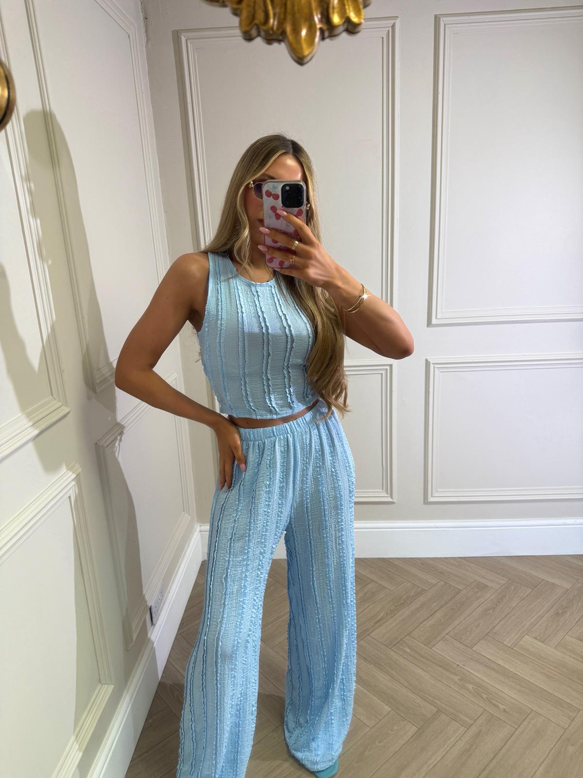 Zoey crinkle two piece - blue