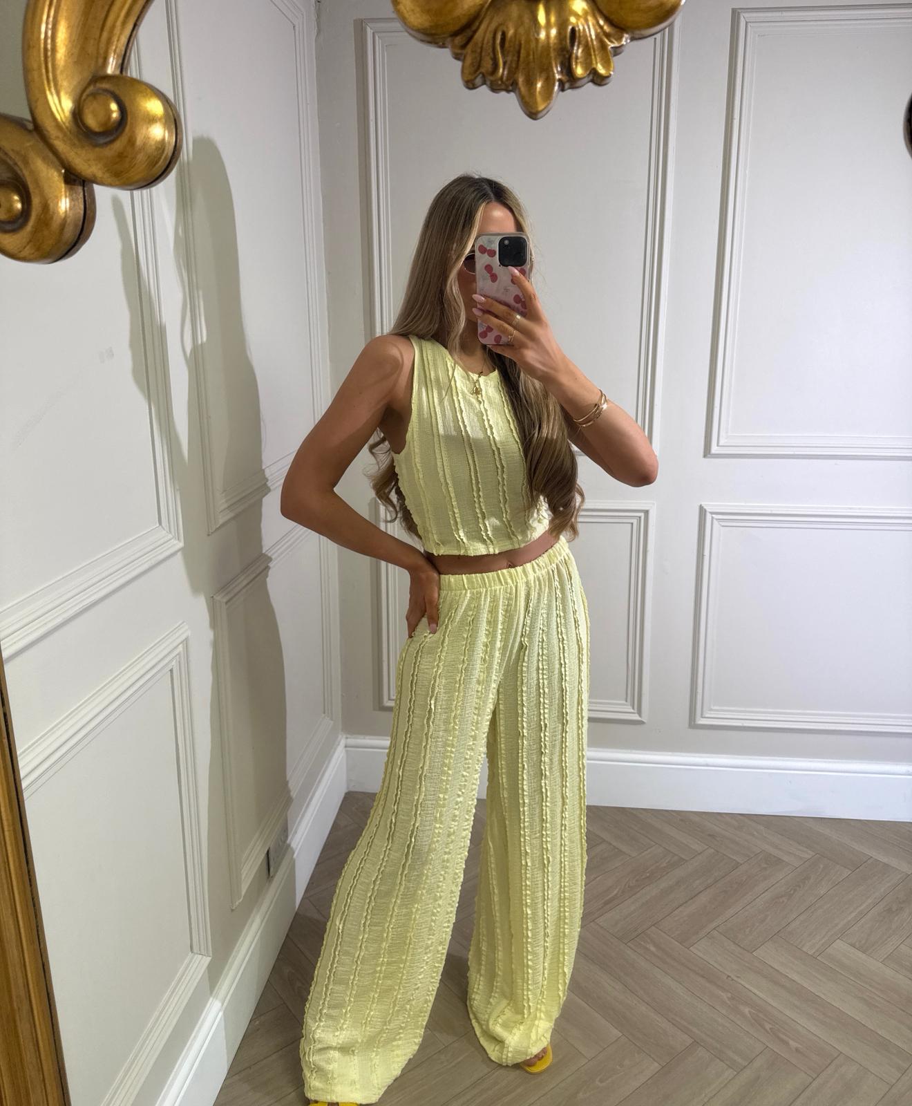 Zoey crinkle two piece - lemon