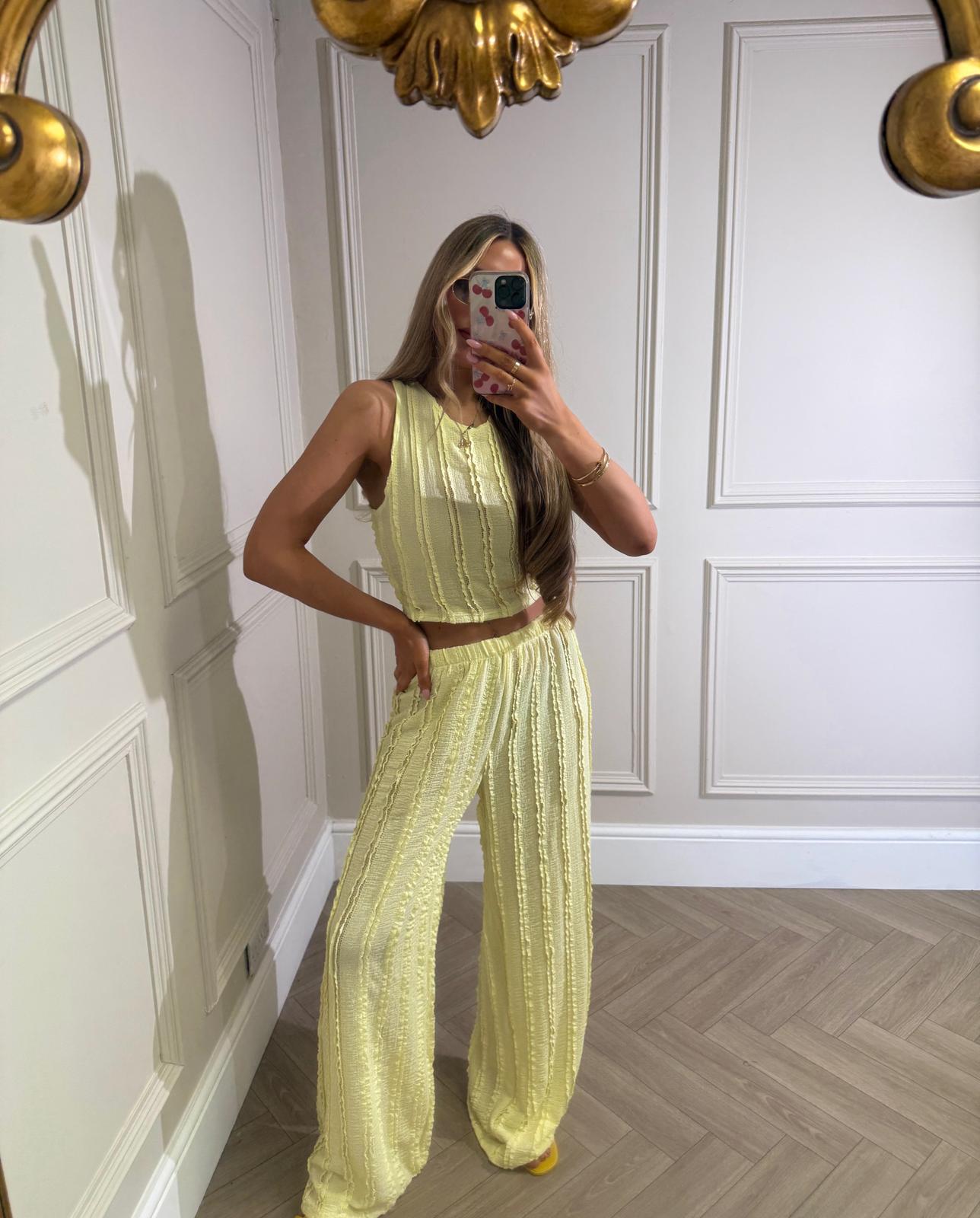 Zoey crinkle two piece - lemon