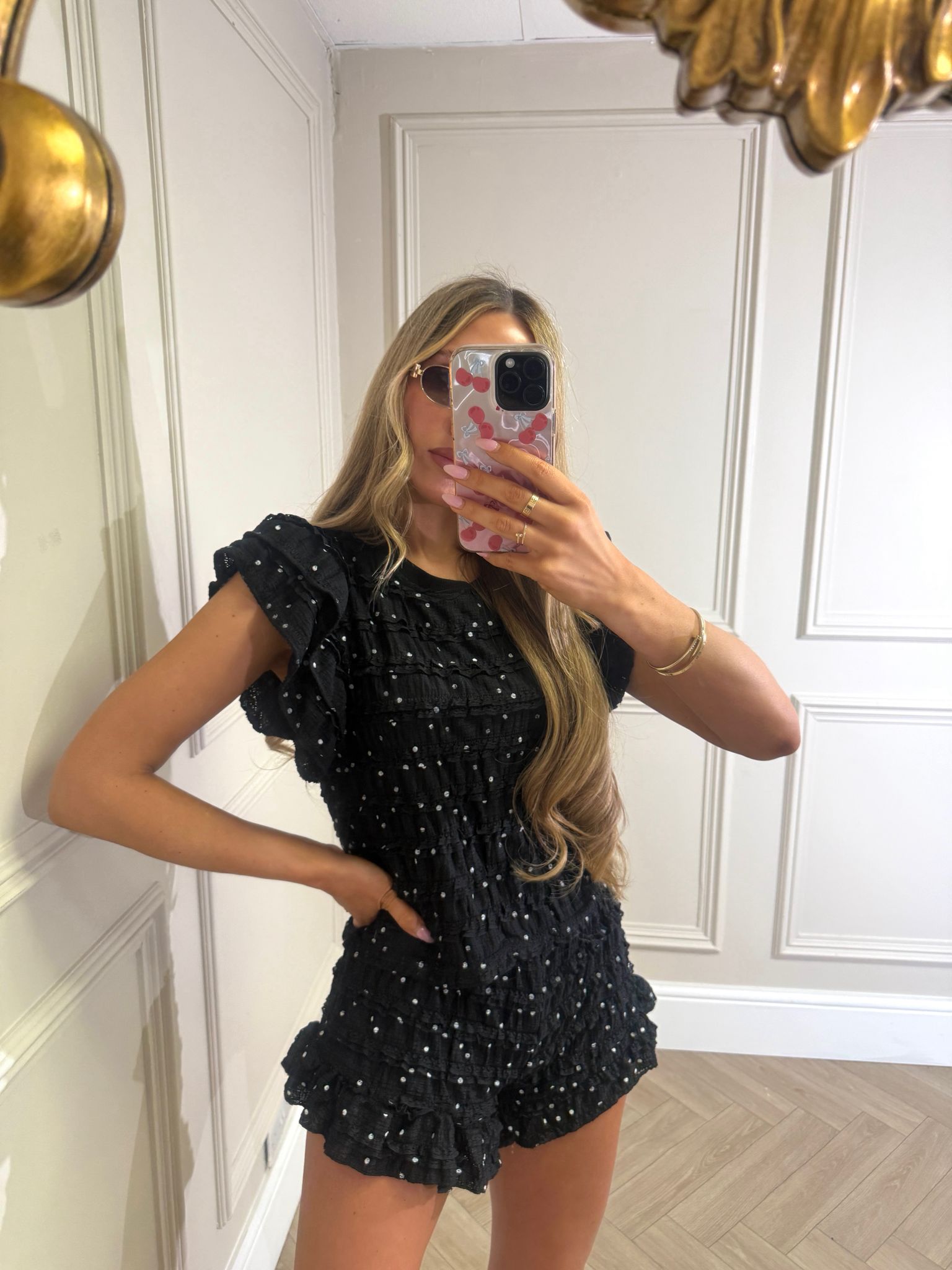 Polka dot co-ord - black