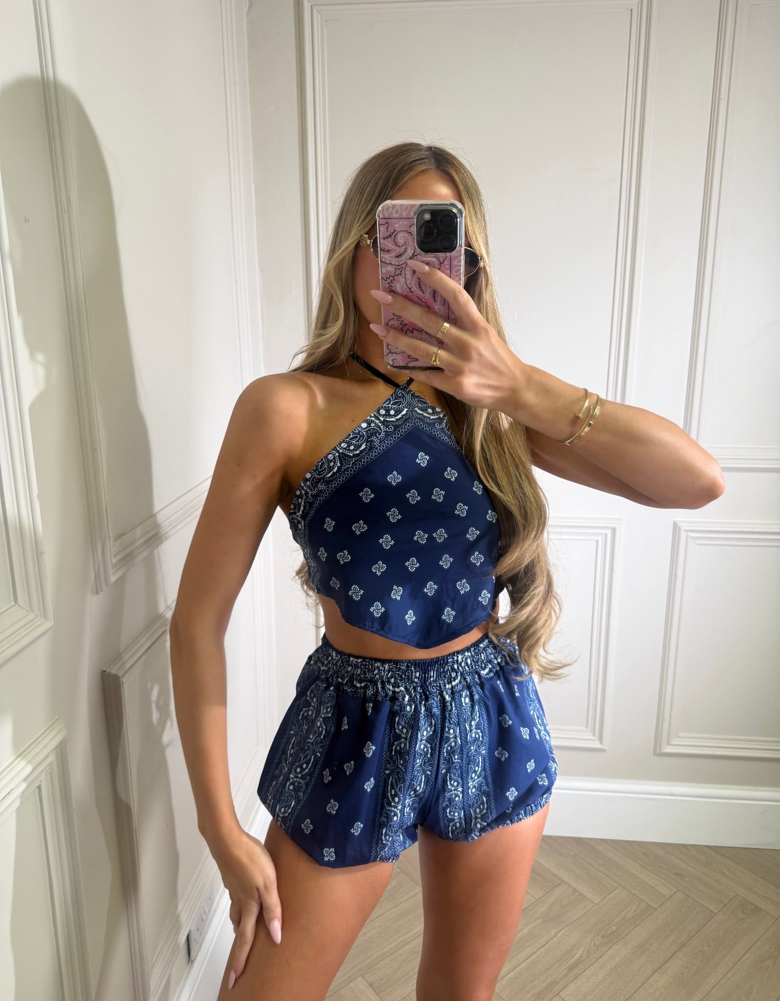 Short set bandana print - blue