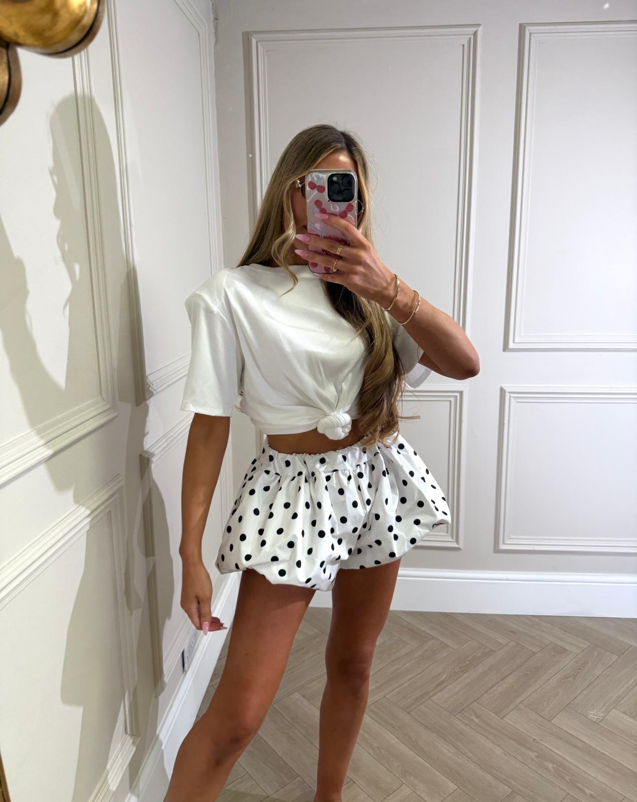 Balloon dot shorts - cream