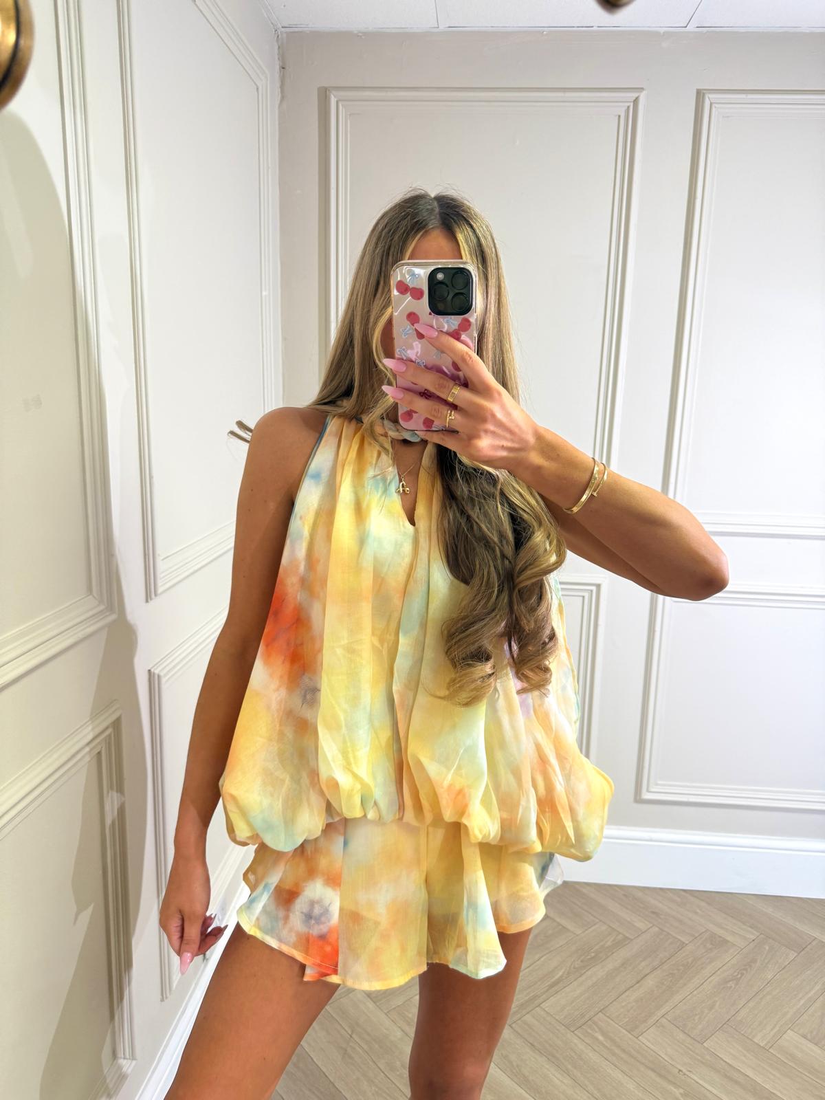Floral rope co-ord - yellow