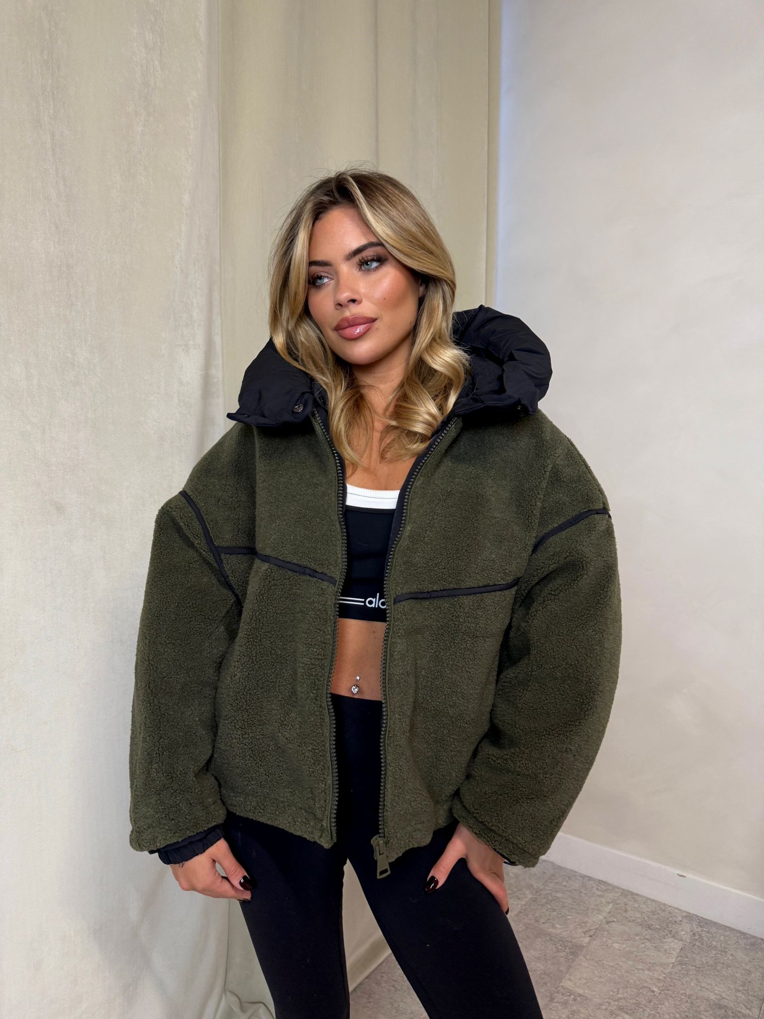 Lola Teddy Jacket - Khaki