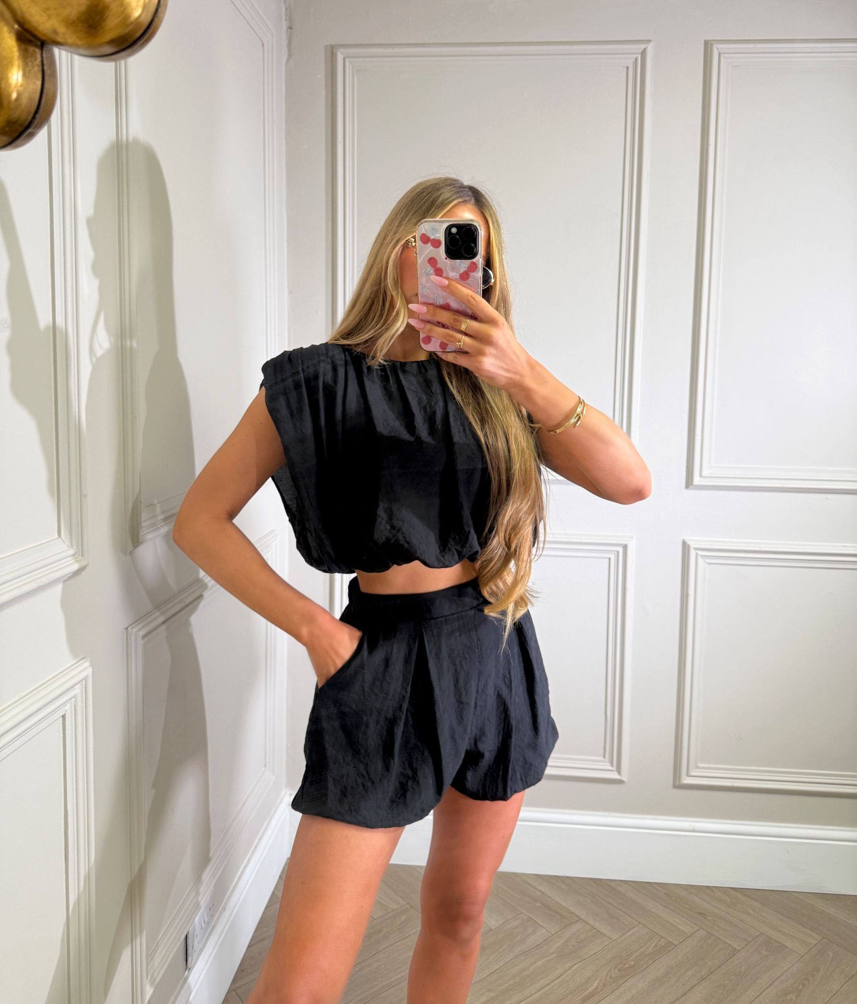 Caprice short set - black