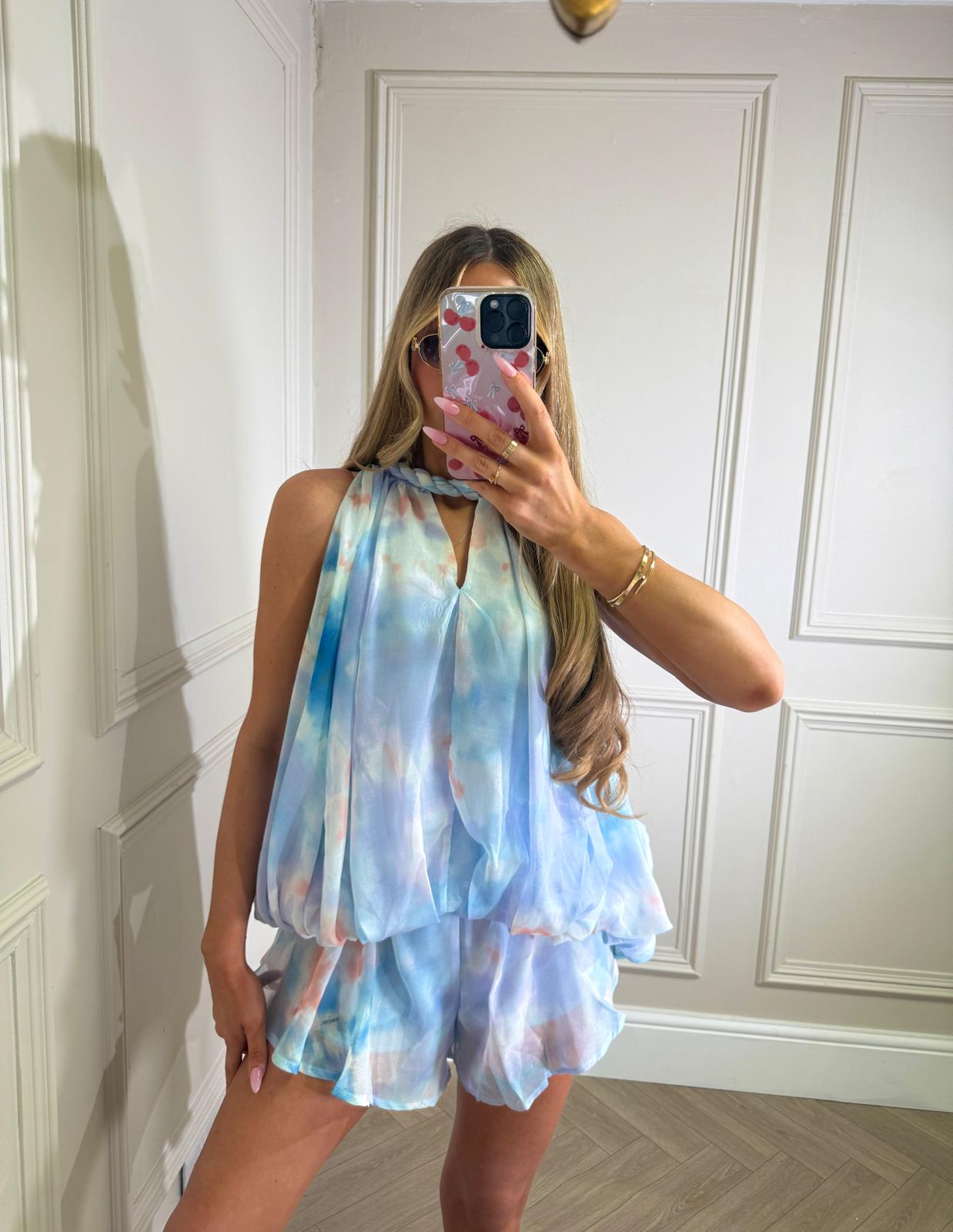 Floral rope co-ord - blue