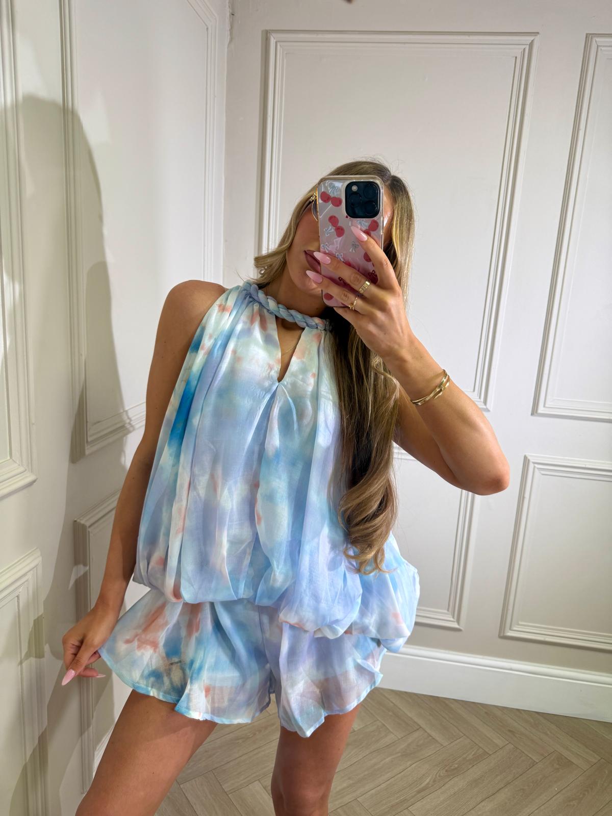 Floral rope co-ord - blue