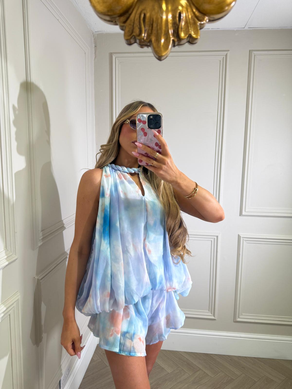 Floral rope co-ord - blue
