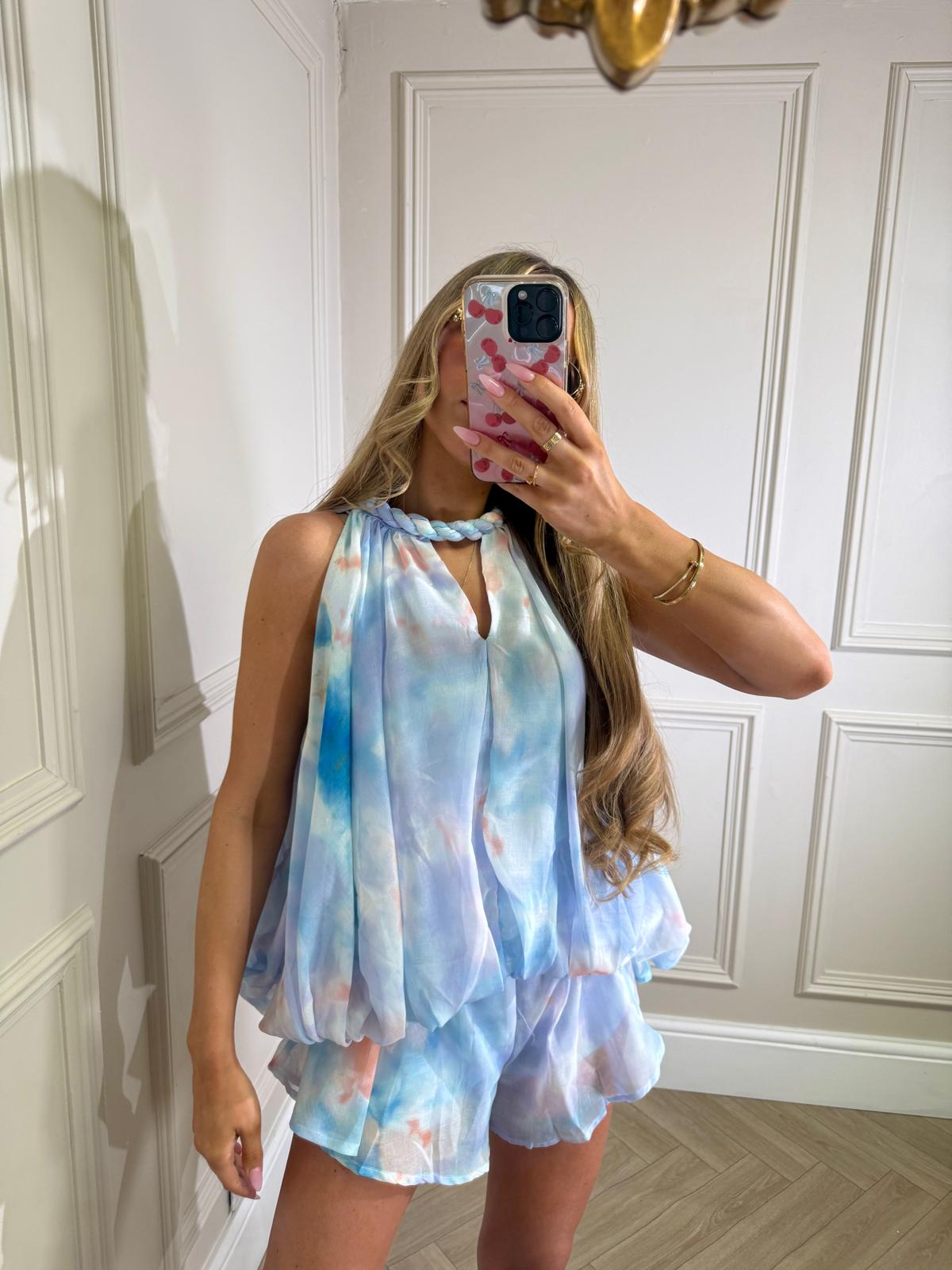 Floral rope co-ord - blue