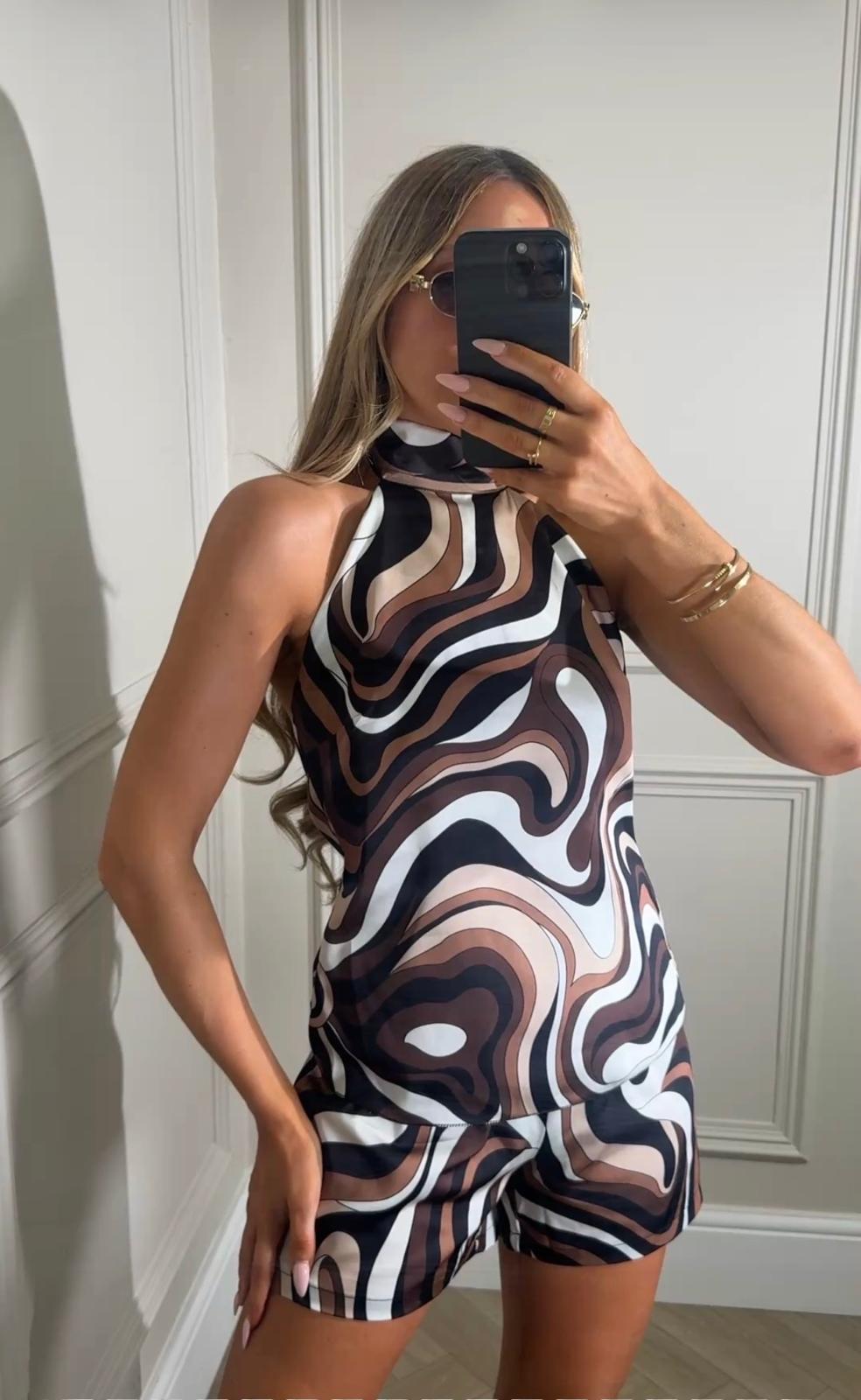 Cece print co-ord - brown