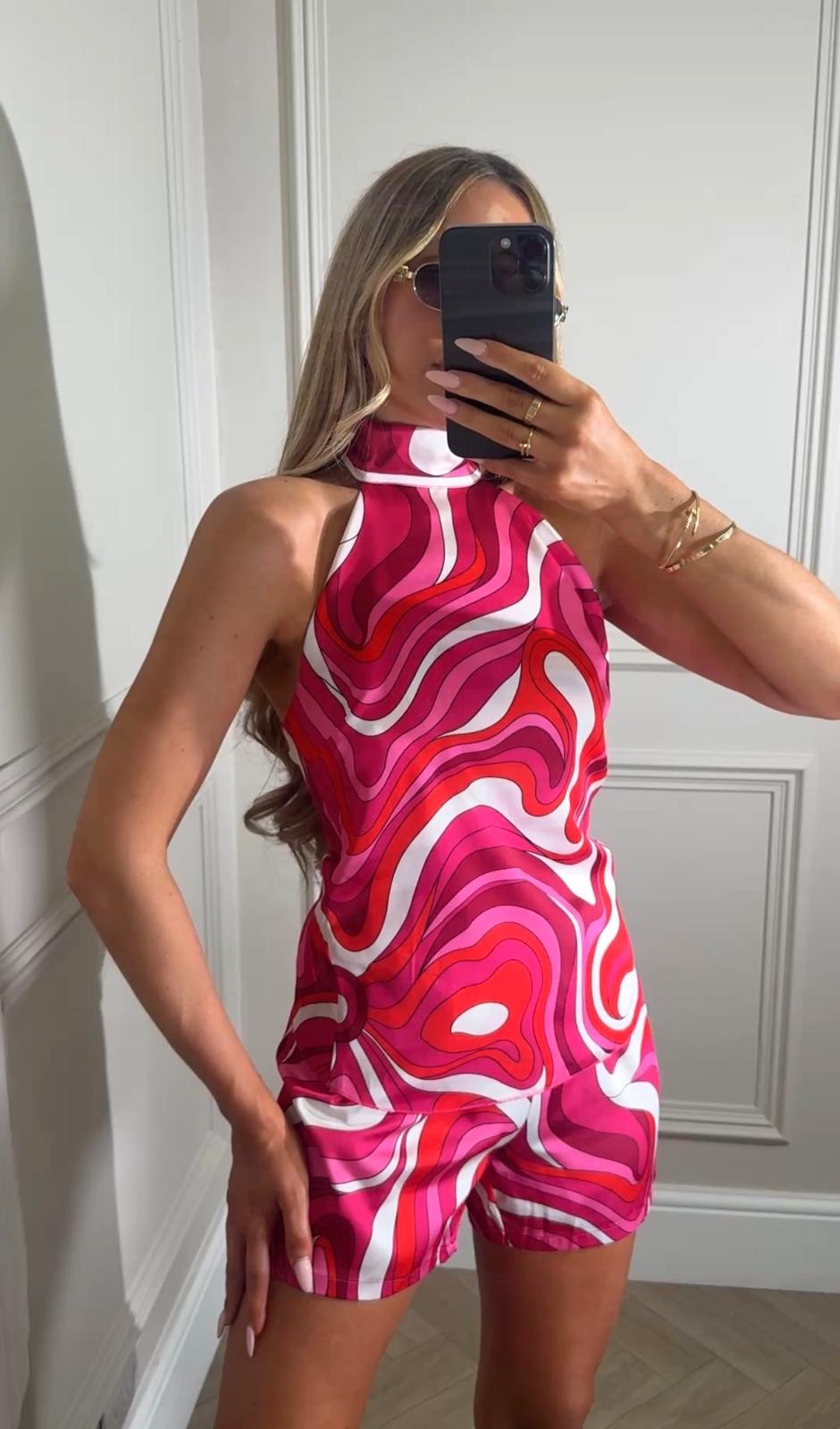 Cece print co-ord - pink