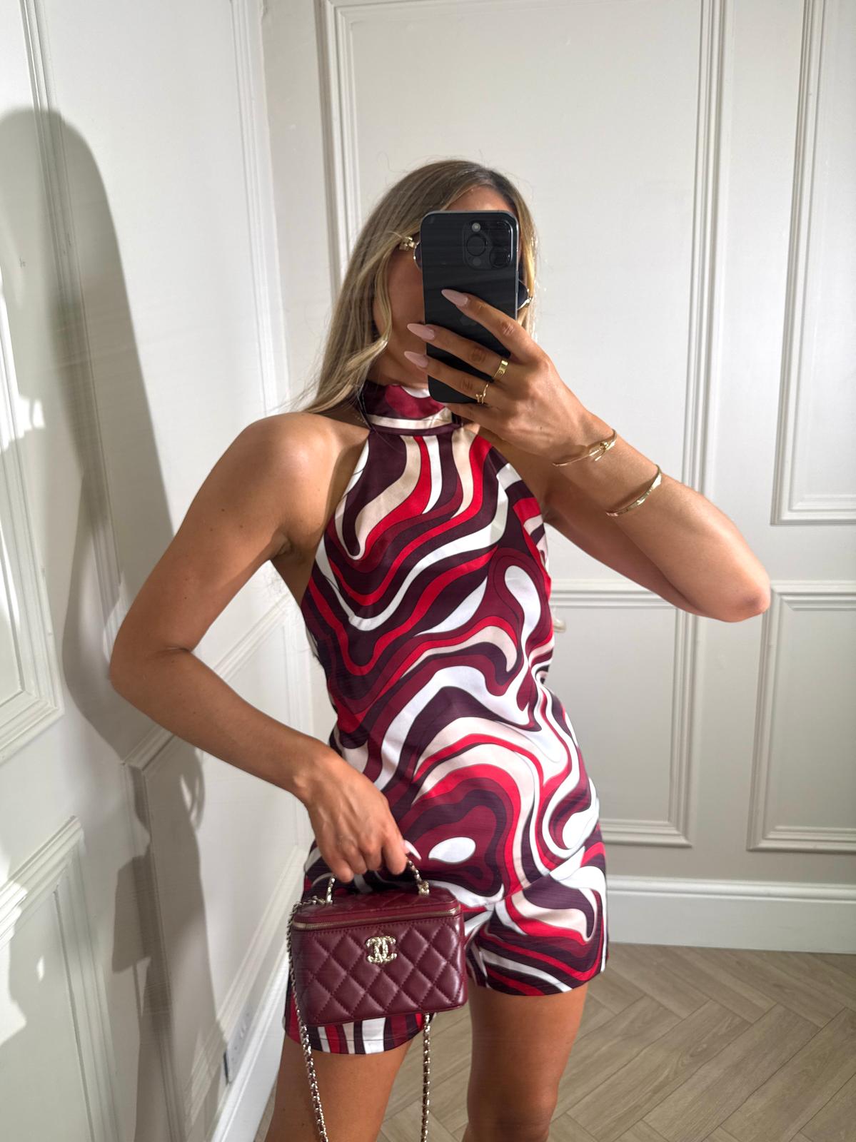 Cece print co-ord - red